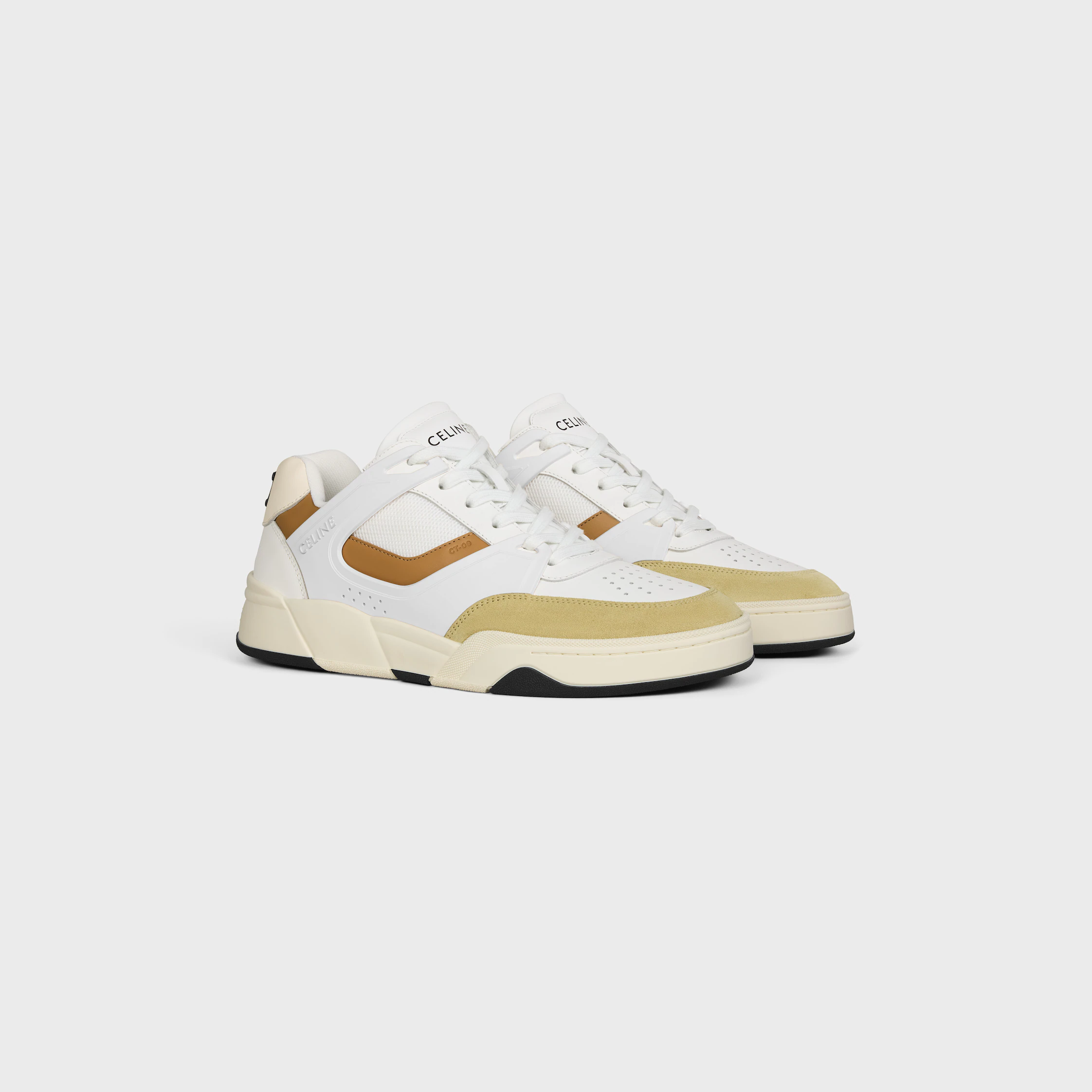 CT-09 TRAINER SNEAKER IN CALFSKIN, SUEDE CALFSKIN AND MESH
