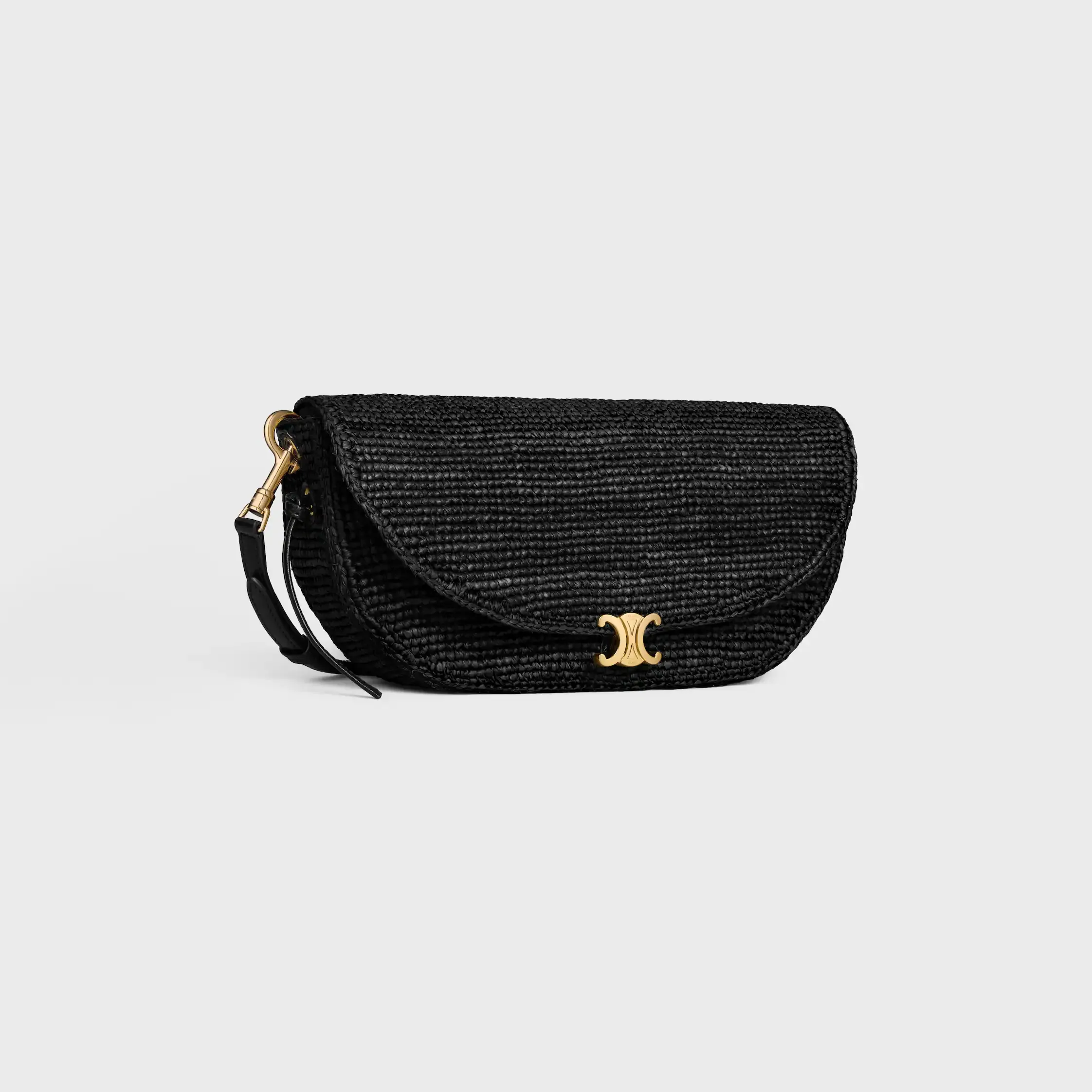 LITTLE HALFMOON SOFT TRIOMPHE IN Raffia and lambskin