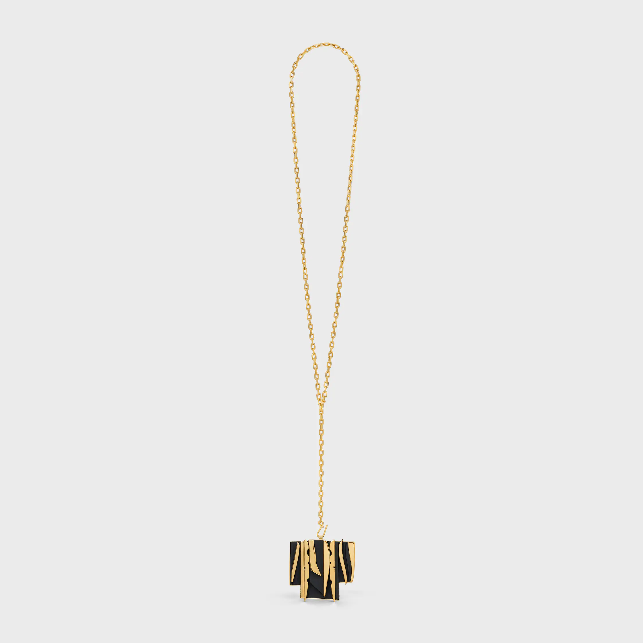 Celine Nevelson Project Necklace Vermeil and Oak Wood