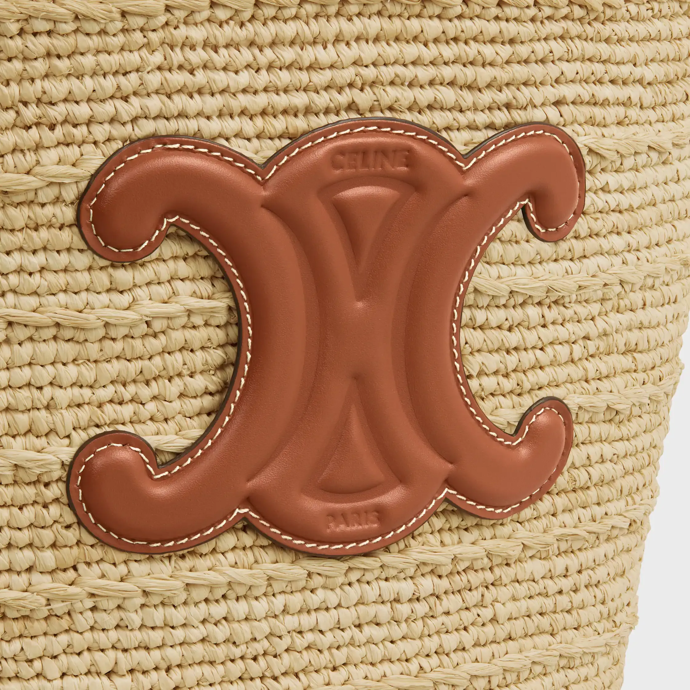 TEEN SUPPLE CELINE CLASSIC PANIER IN Raffia and calfskin