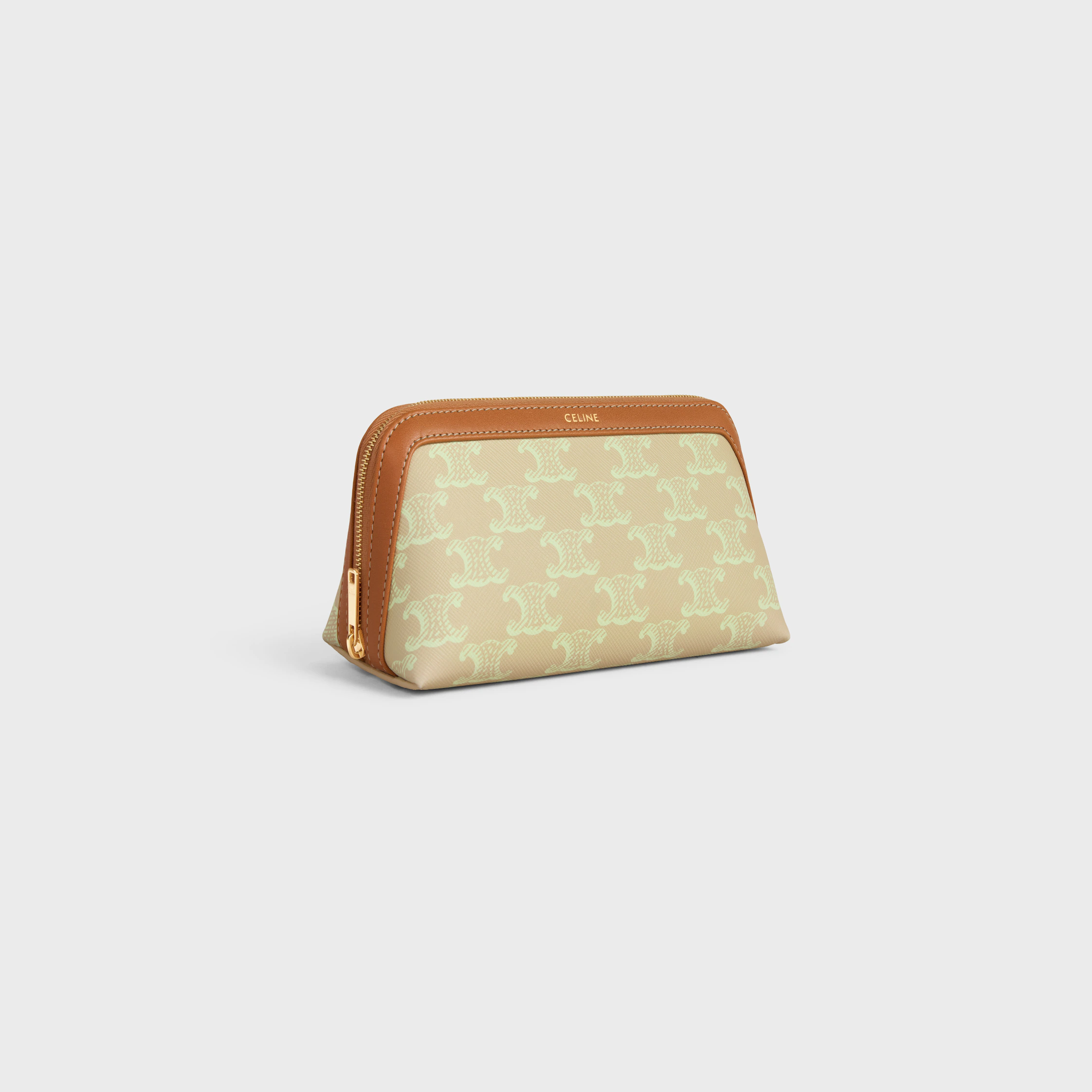 COSMETIC LIPSTICK POUCH IN TRIOMPHE CANVAS AND CALFSKIN