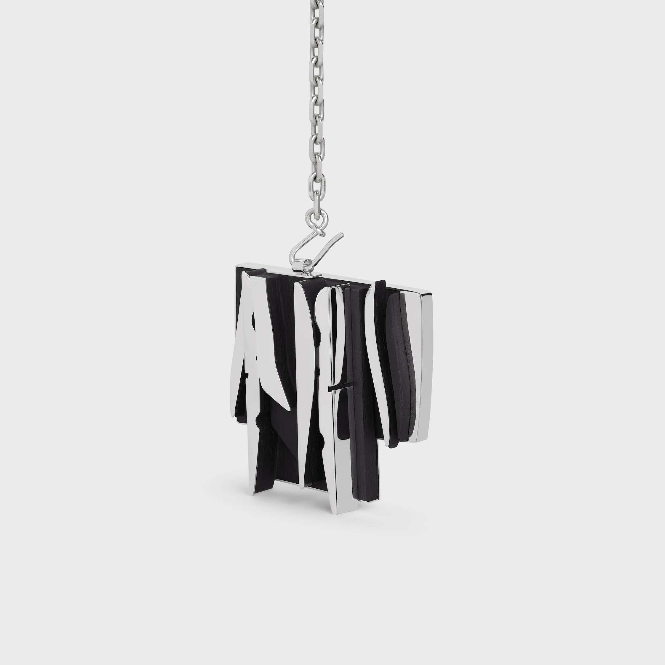 Celine Nevelson Project Necklace Sterling Silver and Oak Wood