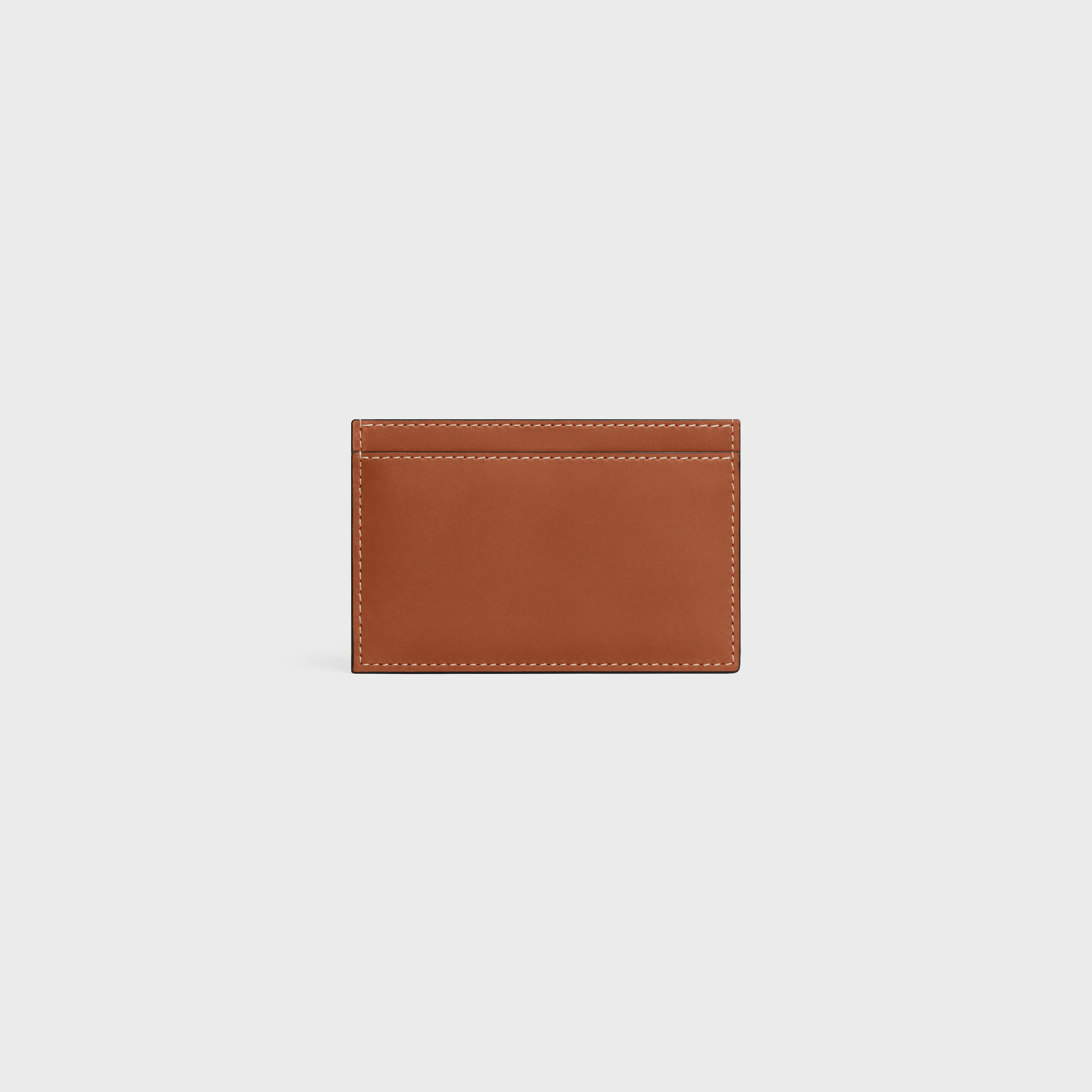 Card holder in Natural calfskin with triomphe embossed