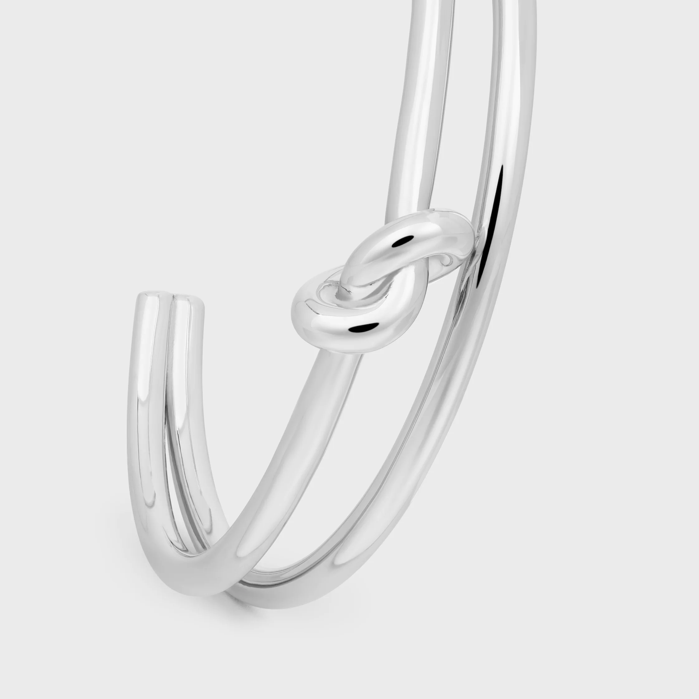 Knot Double Cuff in Brass with Rhodium Finish