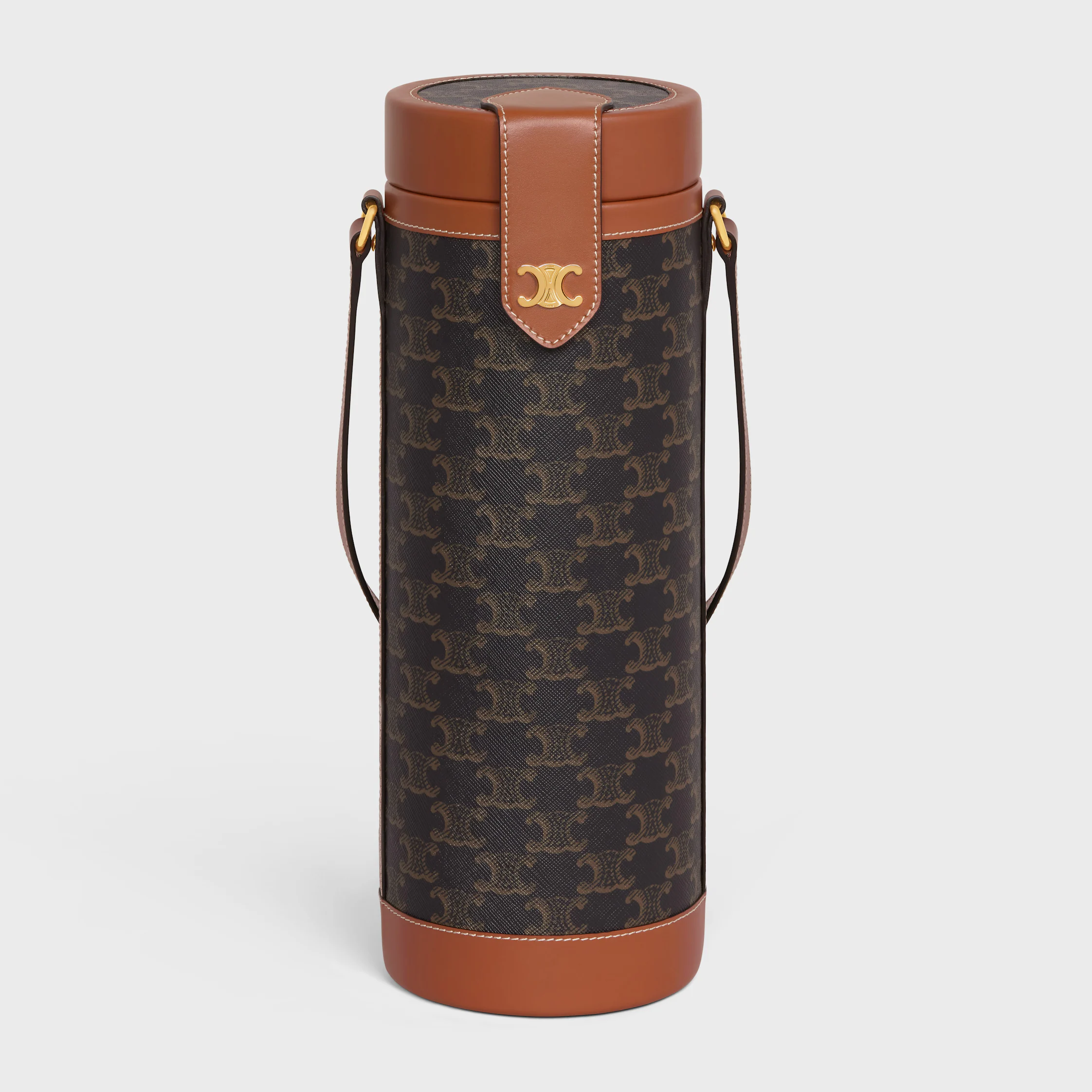 champagne case in triomphe canvas and calfskin