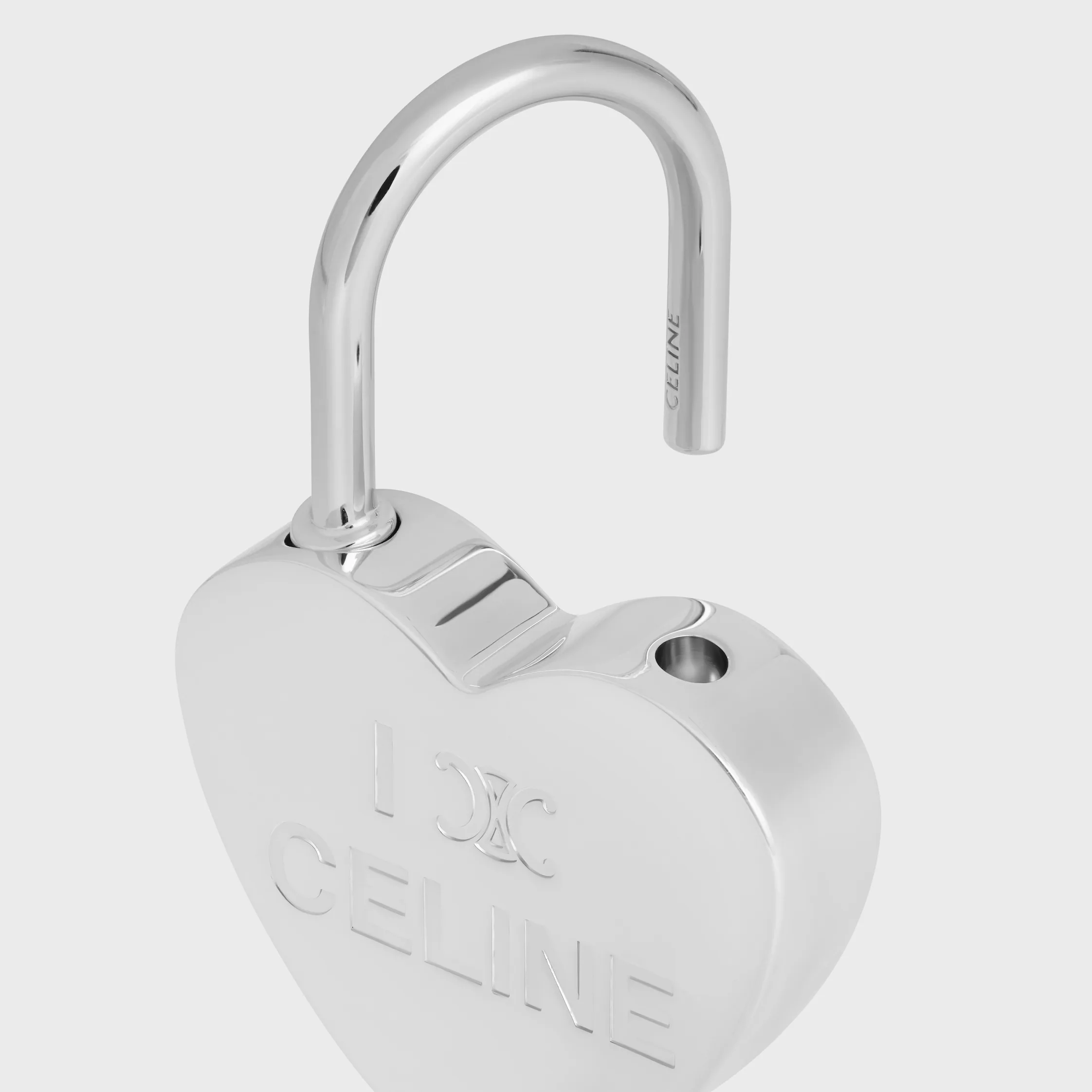 CHARMS HEART PADLOCK IN BRASS WITH RHODIUM FINISH