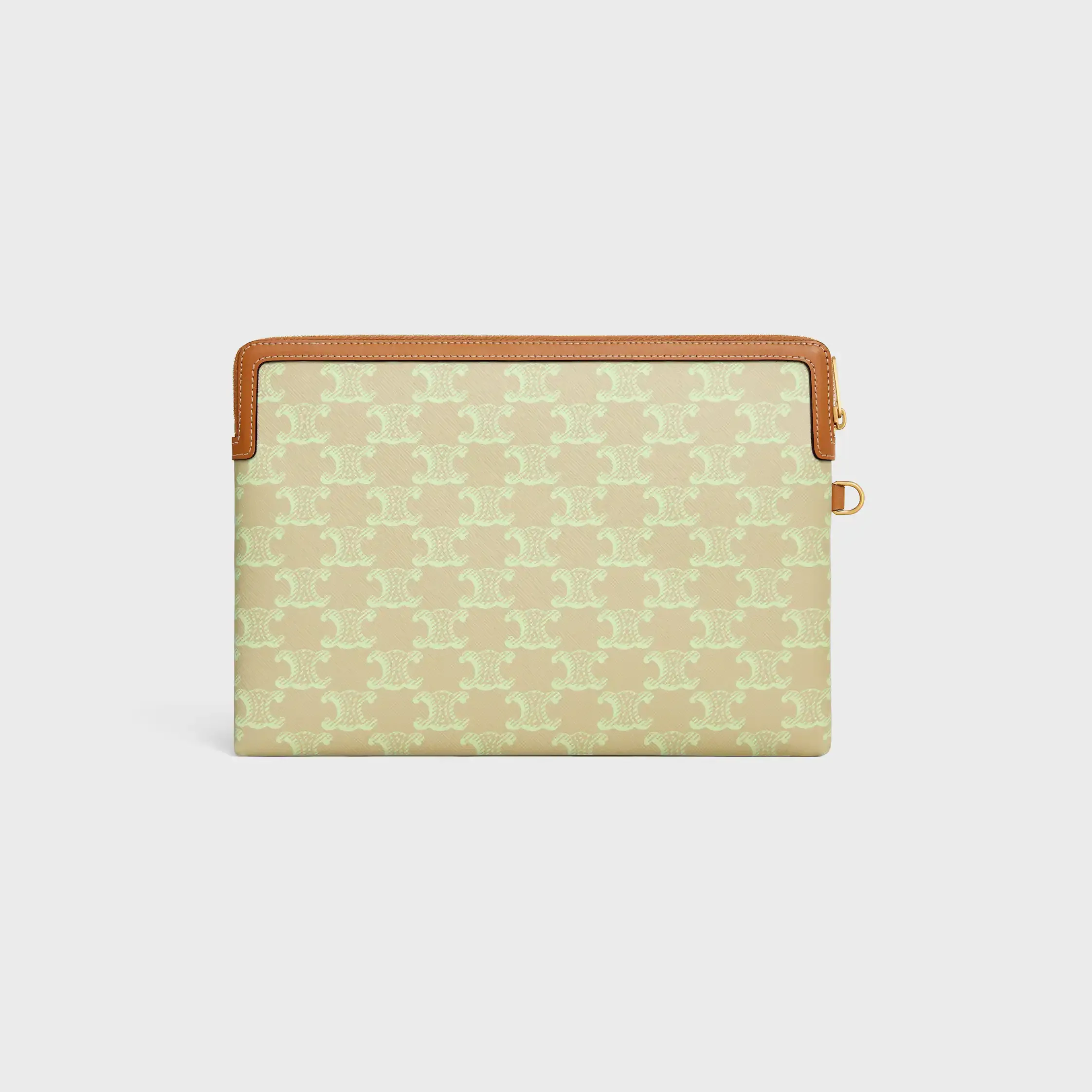 SMALL POUCH WITH STRAP CUIR TRIOMPHE IN TOILE TRIOMPHE ET VEAU