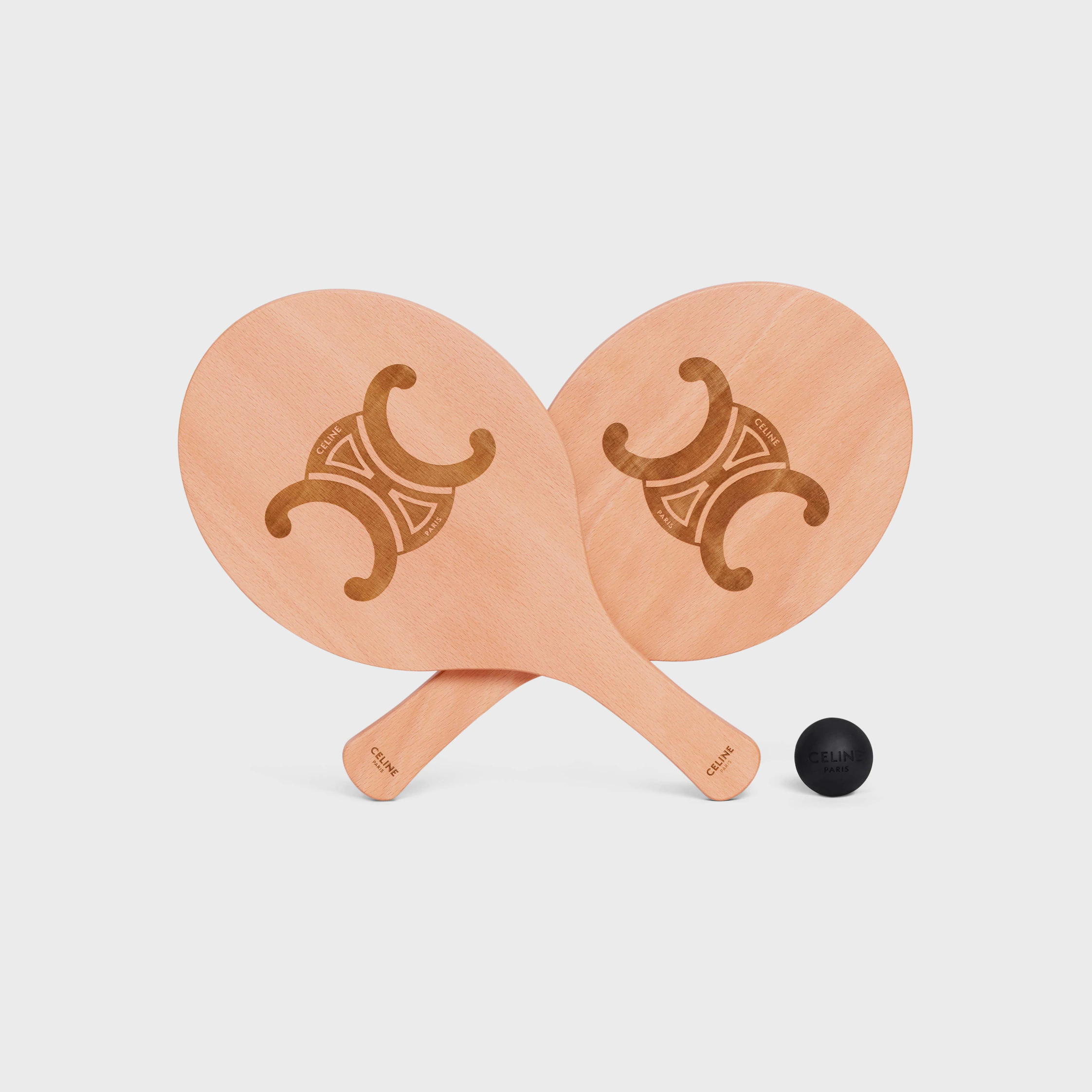 Beach rackets in wood and Calfskin