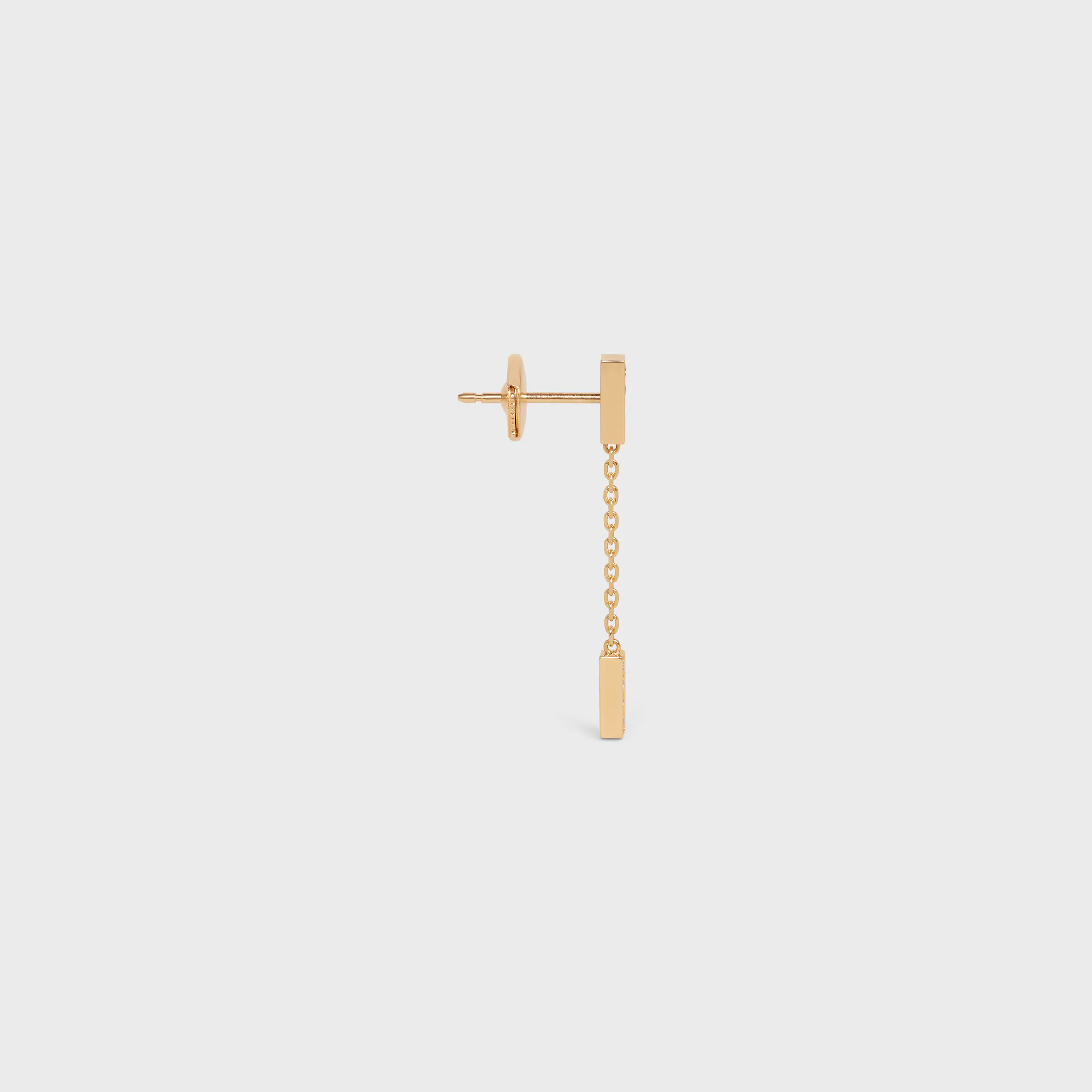 Celine Line Double Earring in Yellow Gold and Diamonds