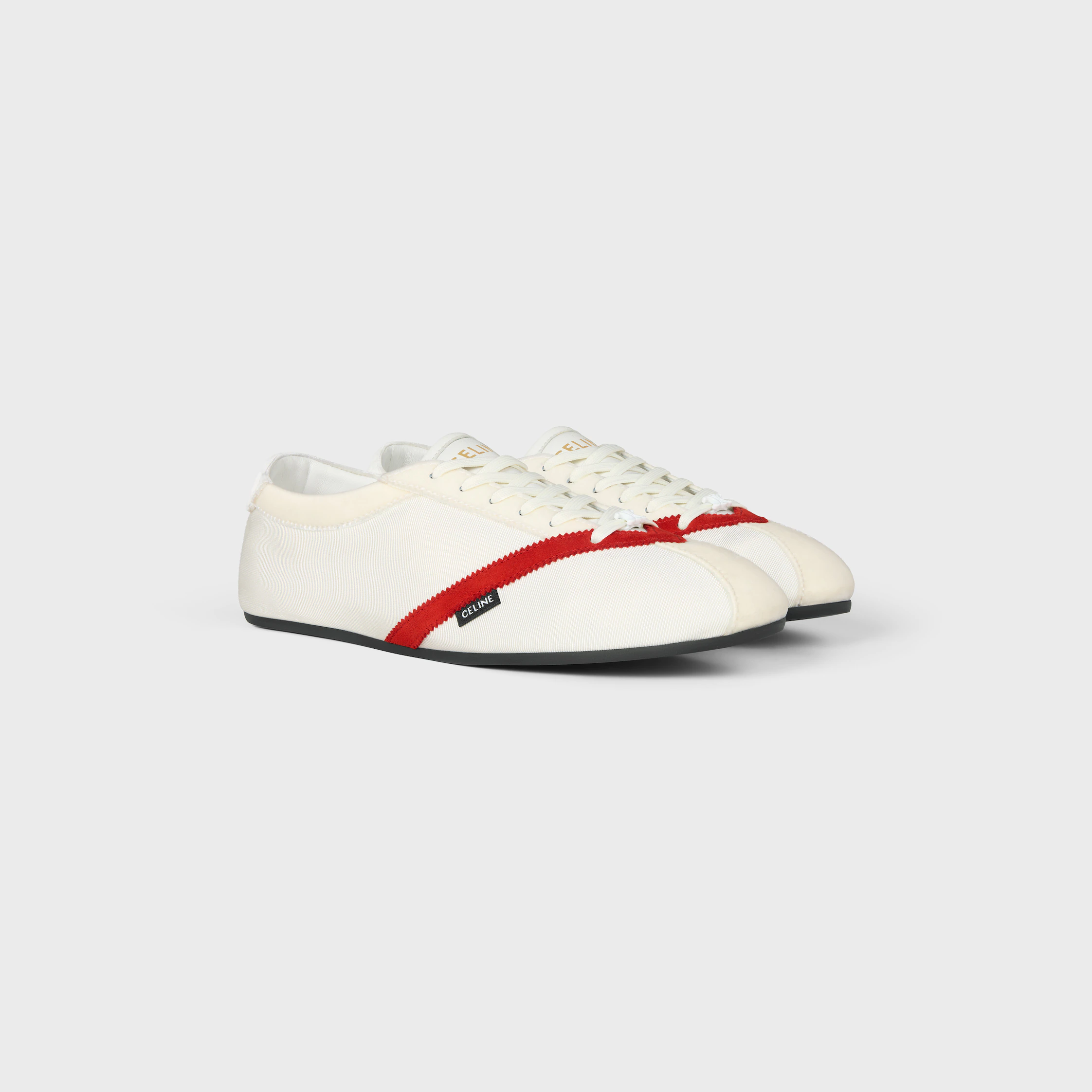 THE FLAT SNEAKER IN GROS GRAIN, VELVET, SUEDE GOATSKIN AND LAMBSKIN