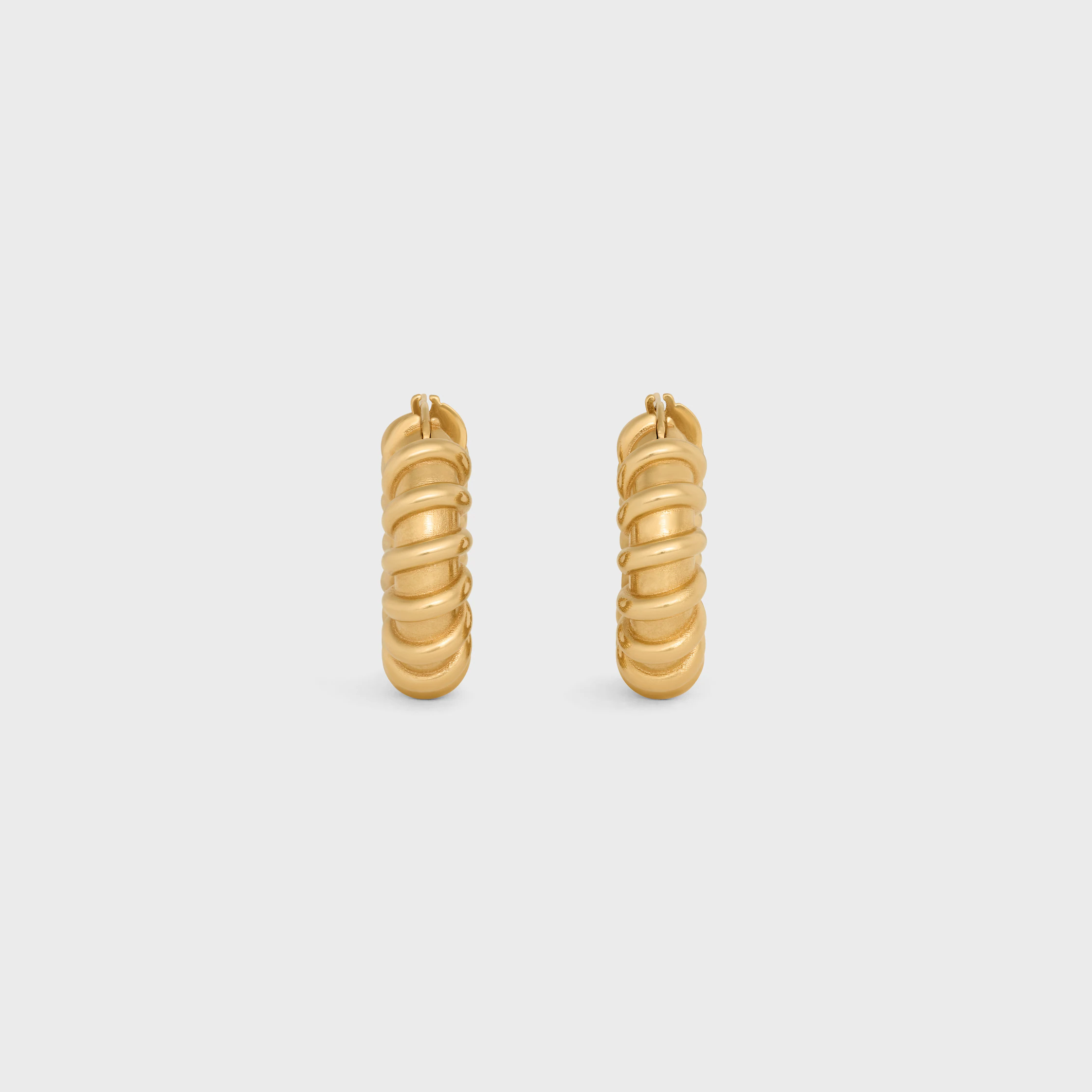 Celine Défilé Torsade Hoops in Brass with Gold Finish