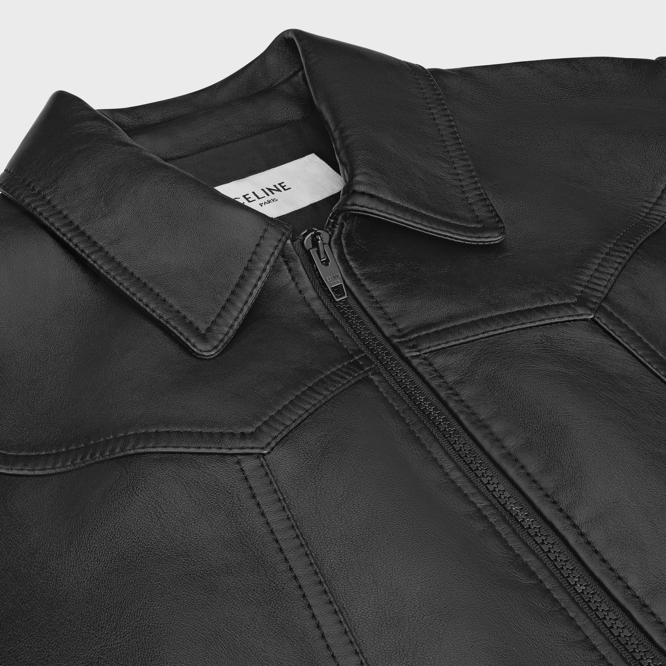loose blouson jacket in soft lambskin