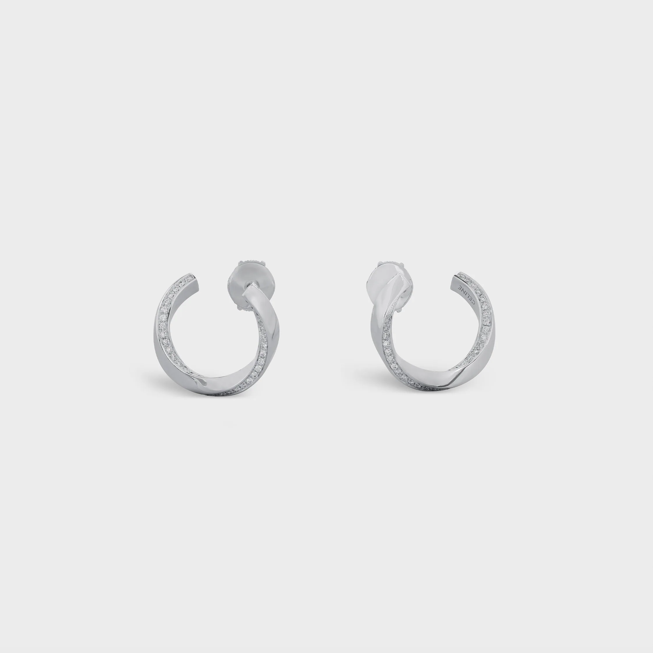 Torsion Earrings in White Gold and Diamonds