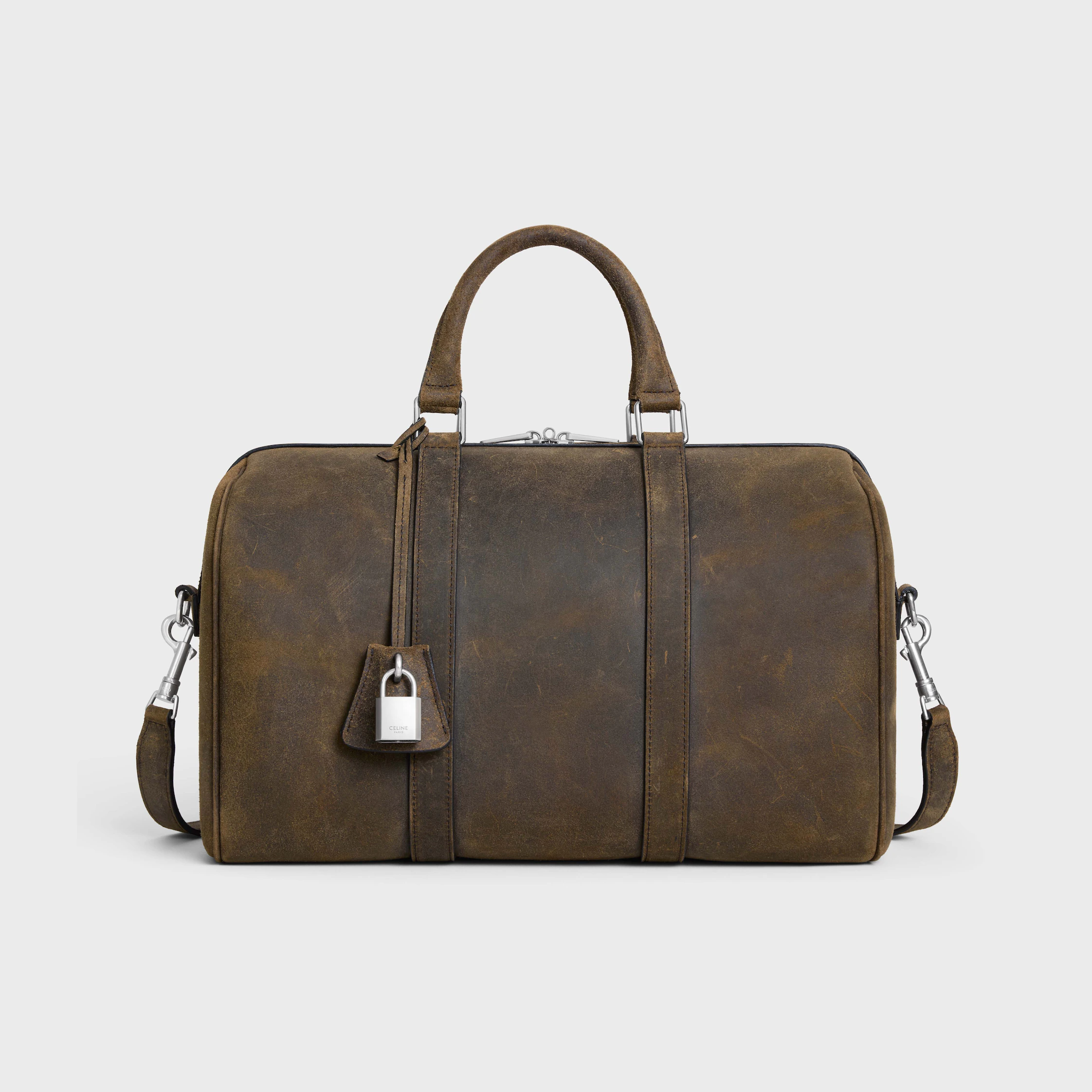LARGE BOSTON IN SUEDE CALFSKIN WAXED EFFECT
