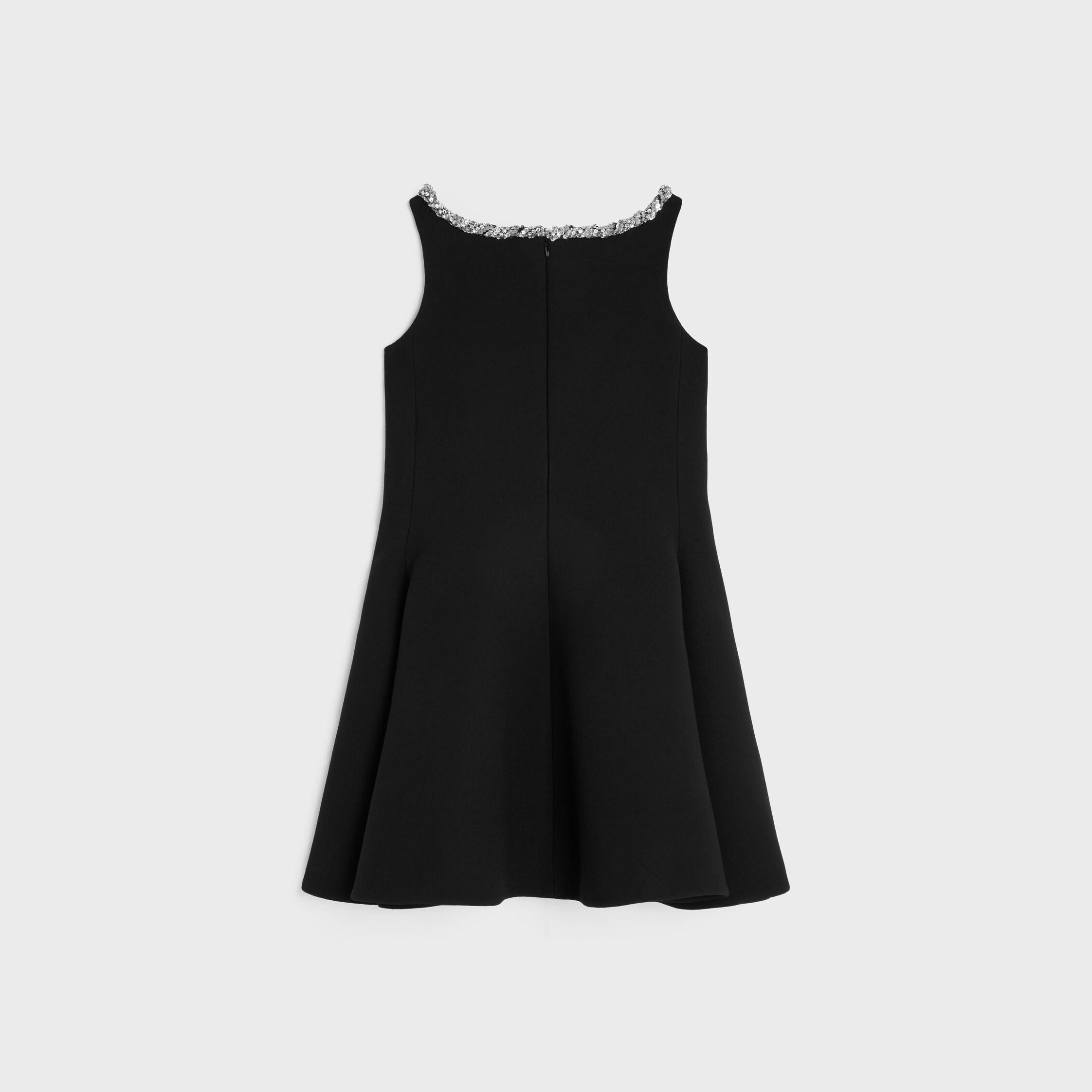 embroidered dress IN double wool crepe