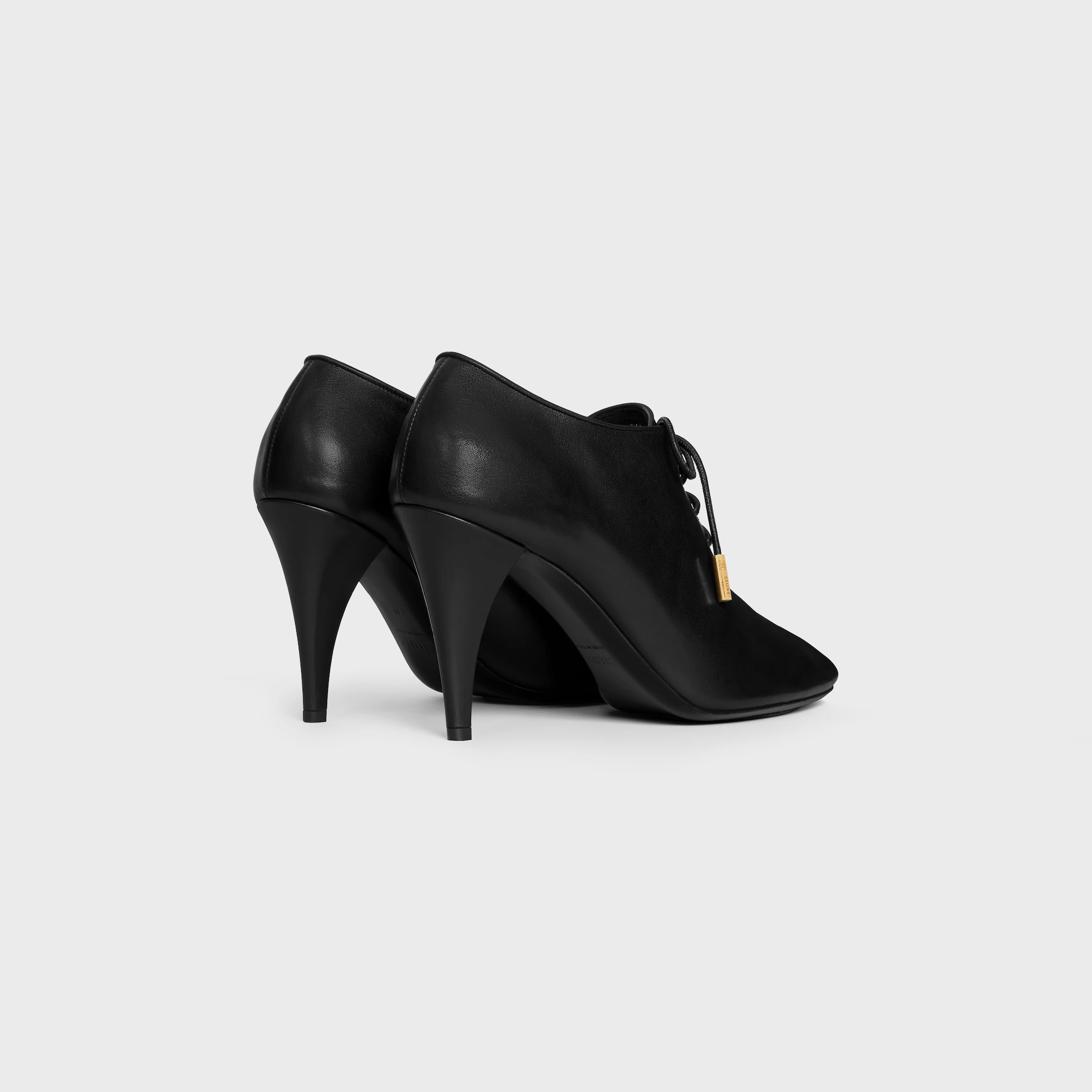 SOFT OXFORD LACE-UP HEELED BALLERINA IN calfskin - vegetal tanning
