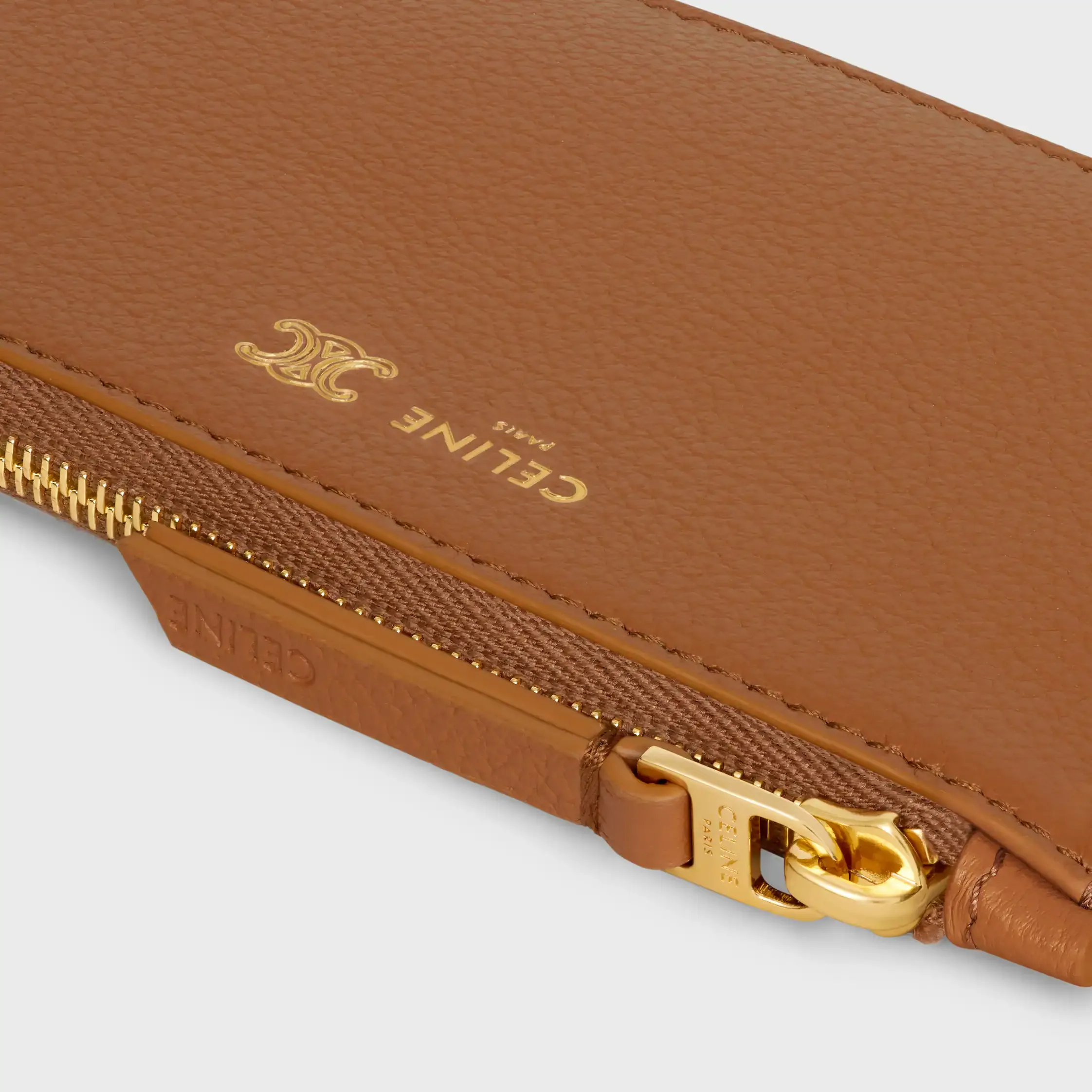 LONG ZIPPED CARD HOLDER IN SUPPLE GRAINED CALFSKIN