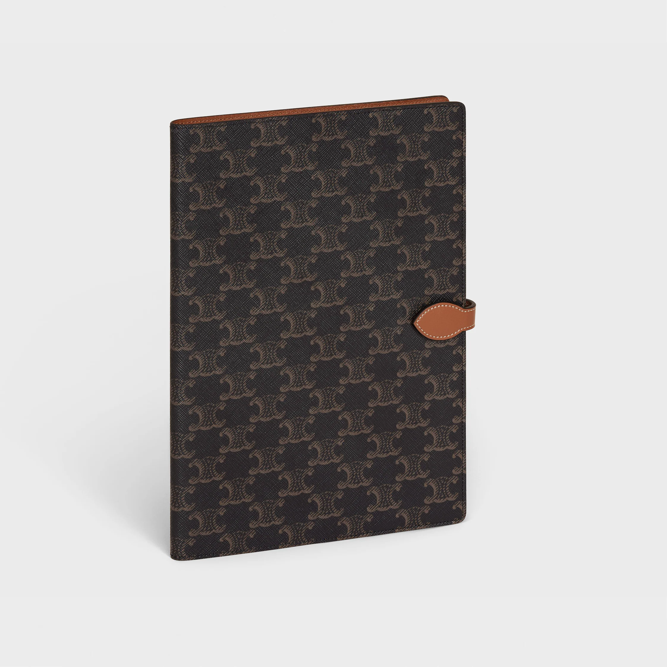 Large notebook cover in triomphe canvas and calfskin