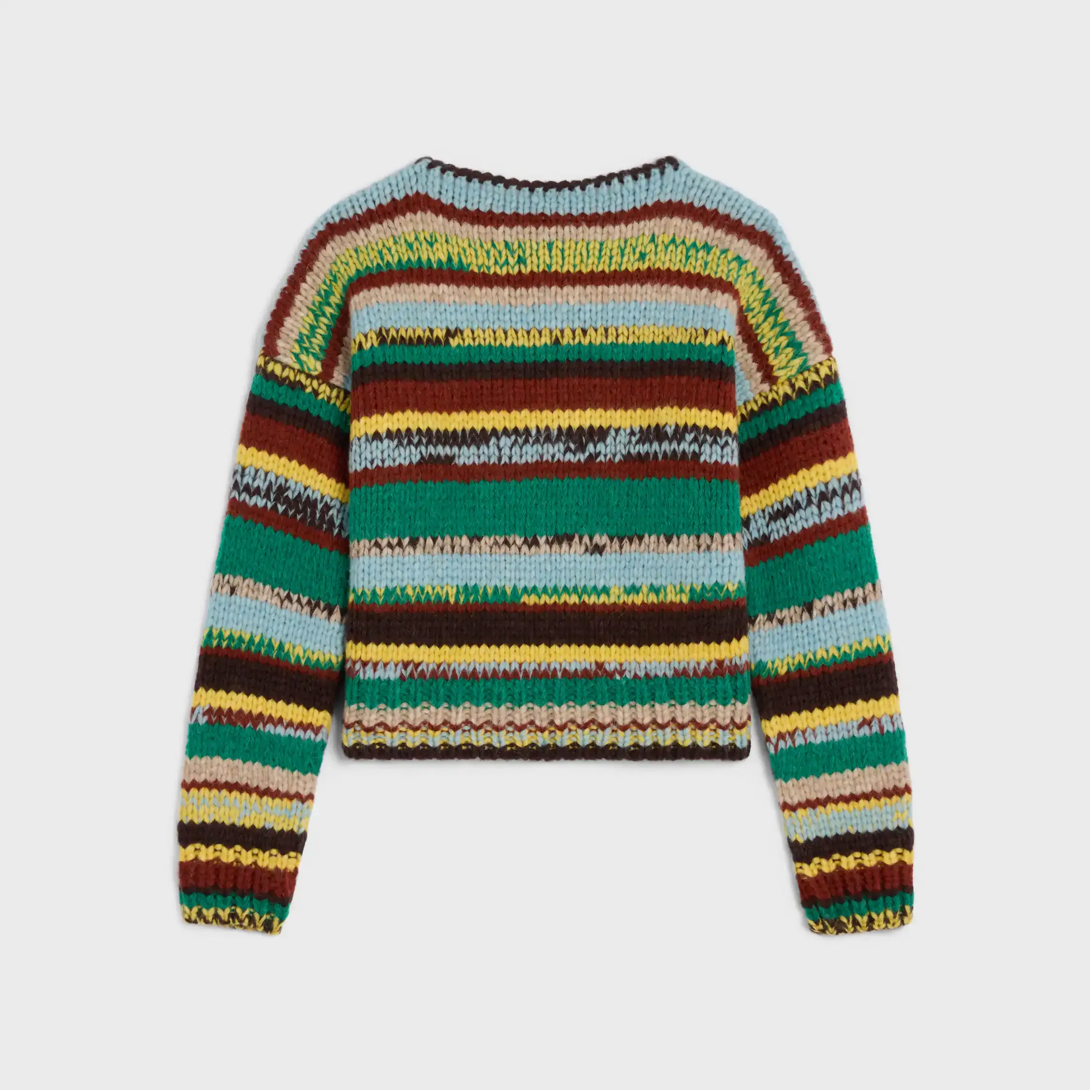 crewneck sweater IN MOULINE ALPACA AND WOOL