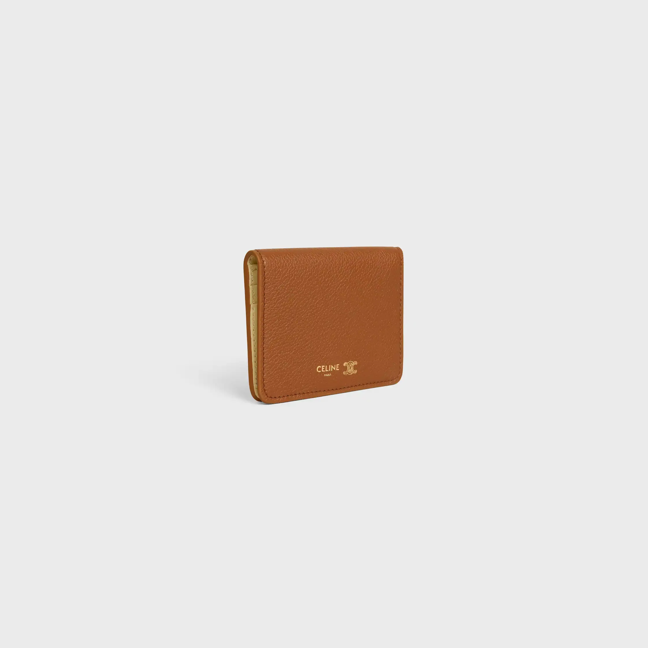 BI-FOLD CARD HOLDER TRIOMPHE STAMP IN SUPPLE GRAINED CALFSKIN