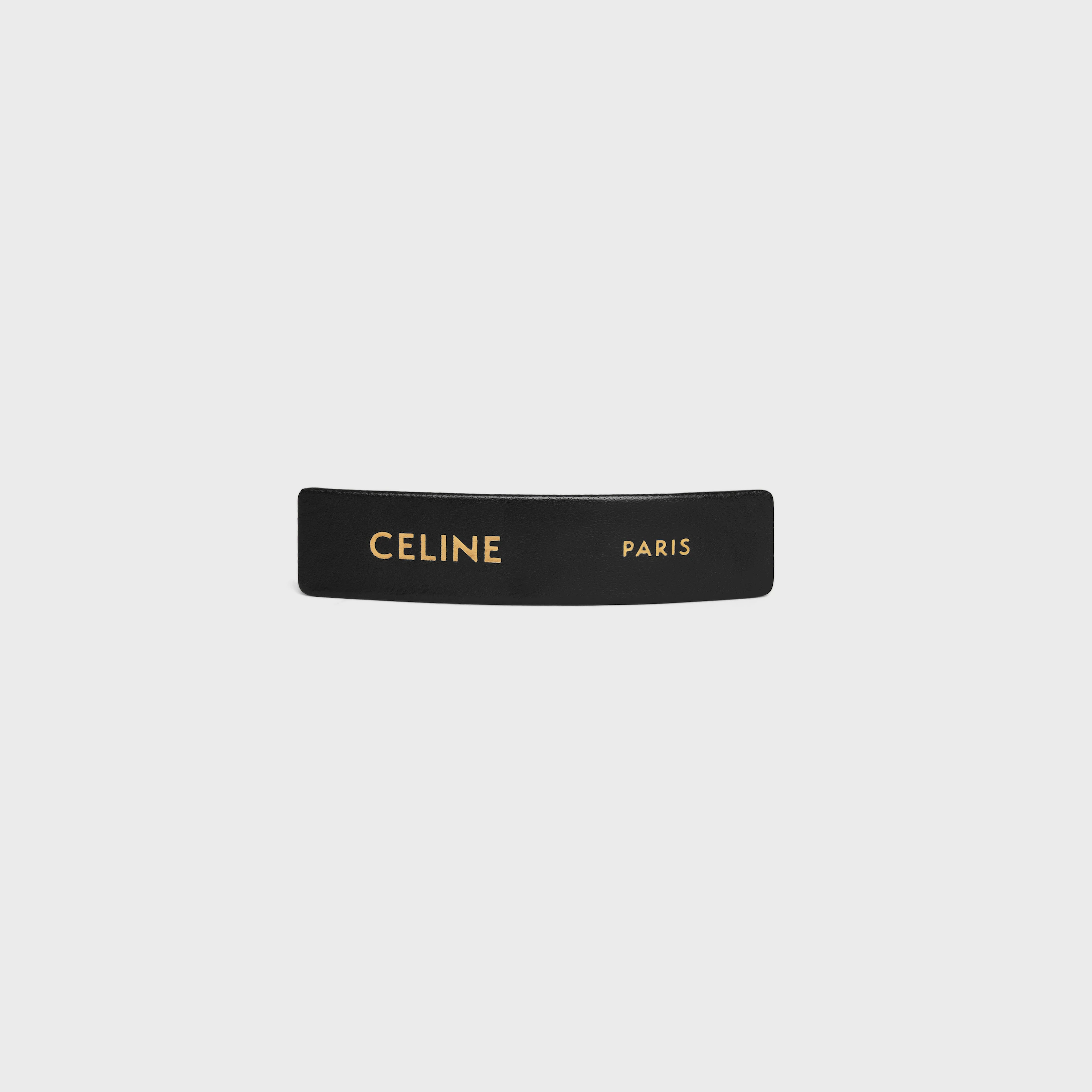 Celine Paris Hair Clip in Lambskin, Brass with Gold Finish and Steel