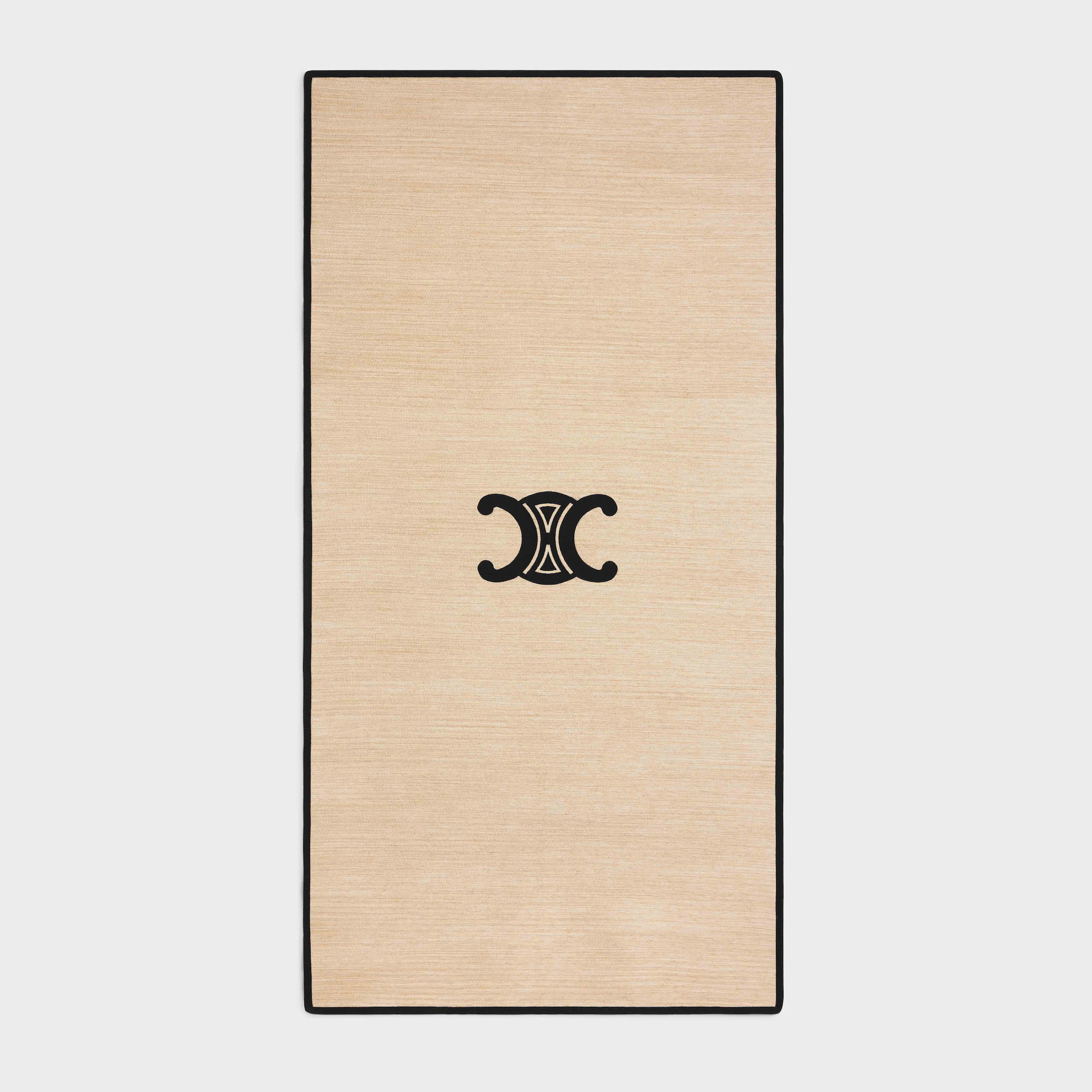 Beach mat and beach mat holder in calfskin