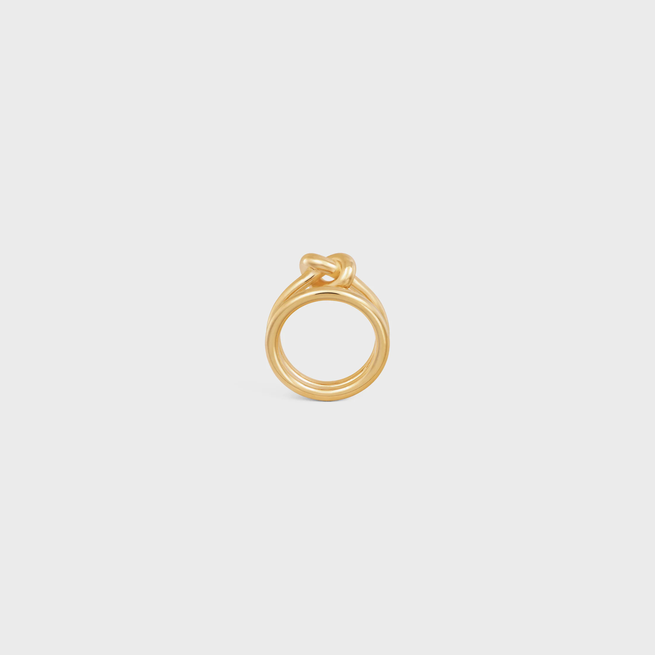 Knot Double Ring in Brass with Gold Finish
