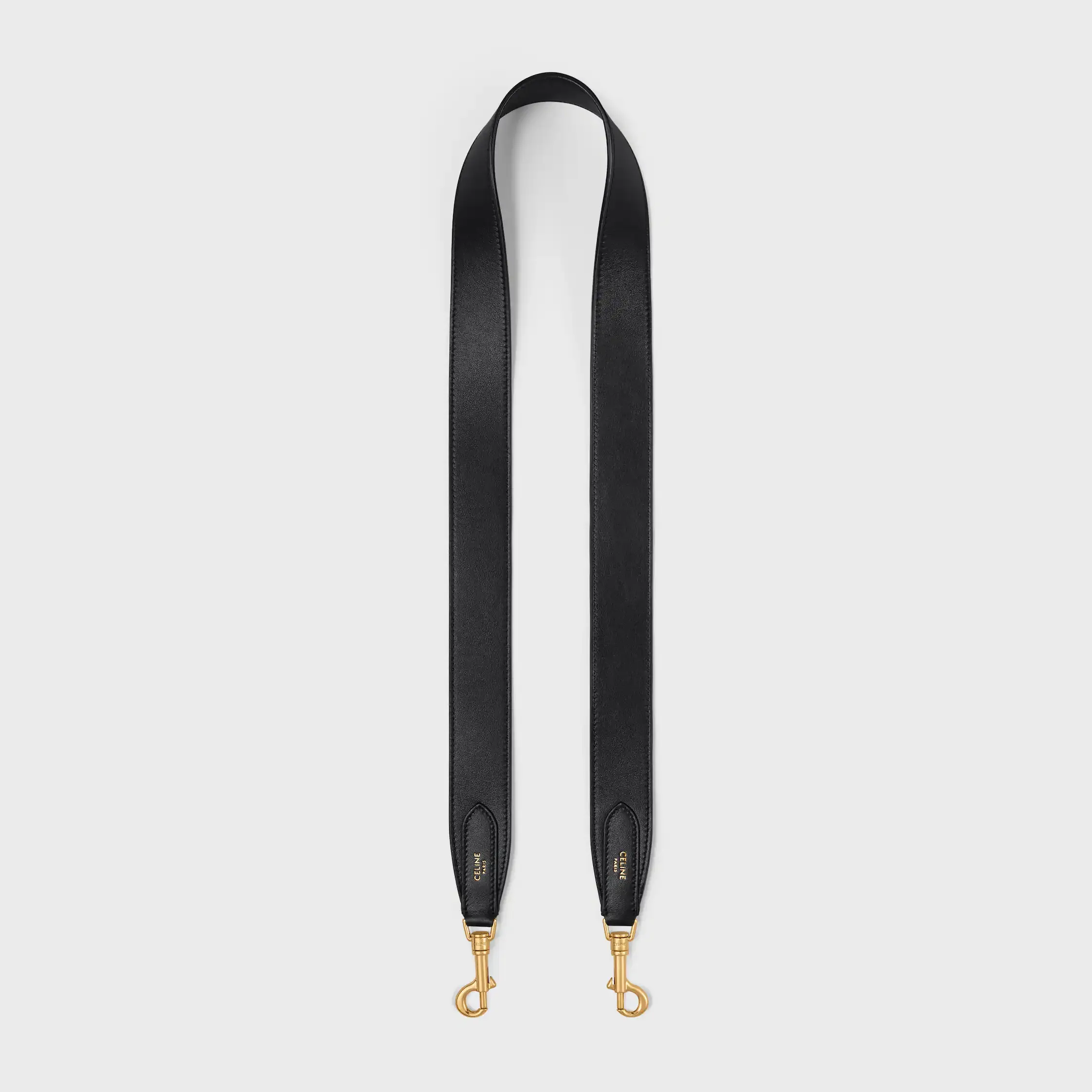 Long Strap in smooth calfskin with GOLD FINISHING