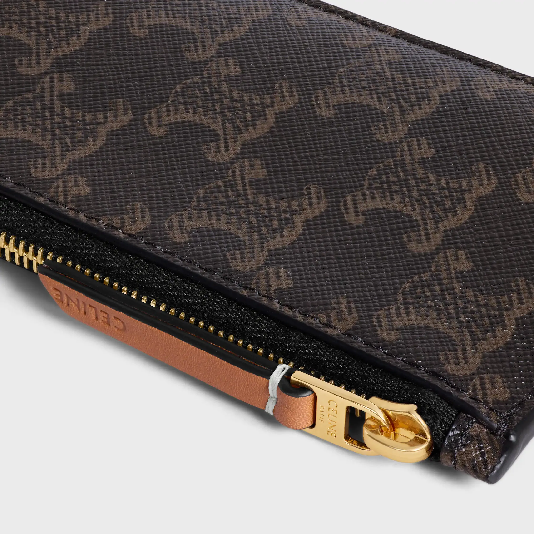 LONG ZIPPED CARD HOLDER IN Triomphe Canvas and Calfskin
