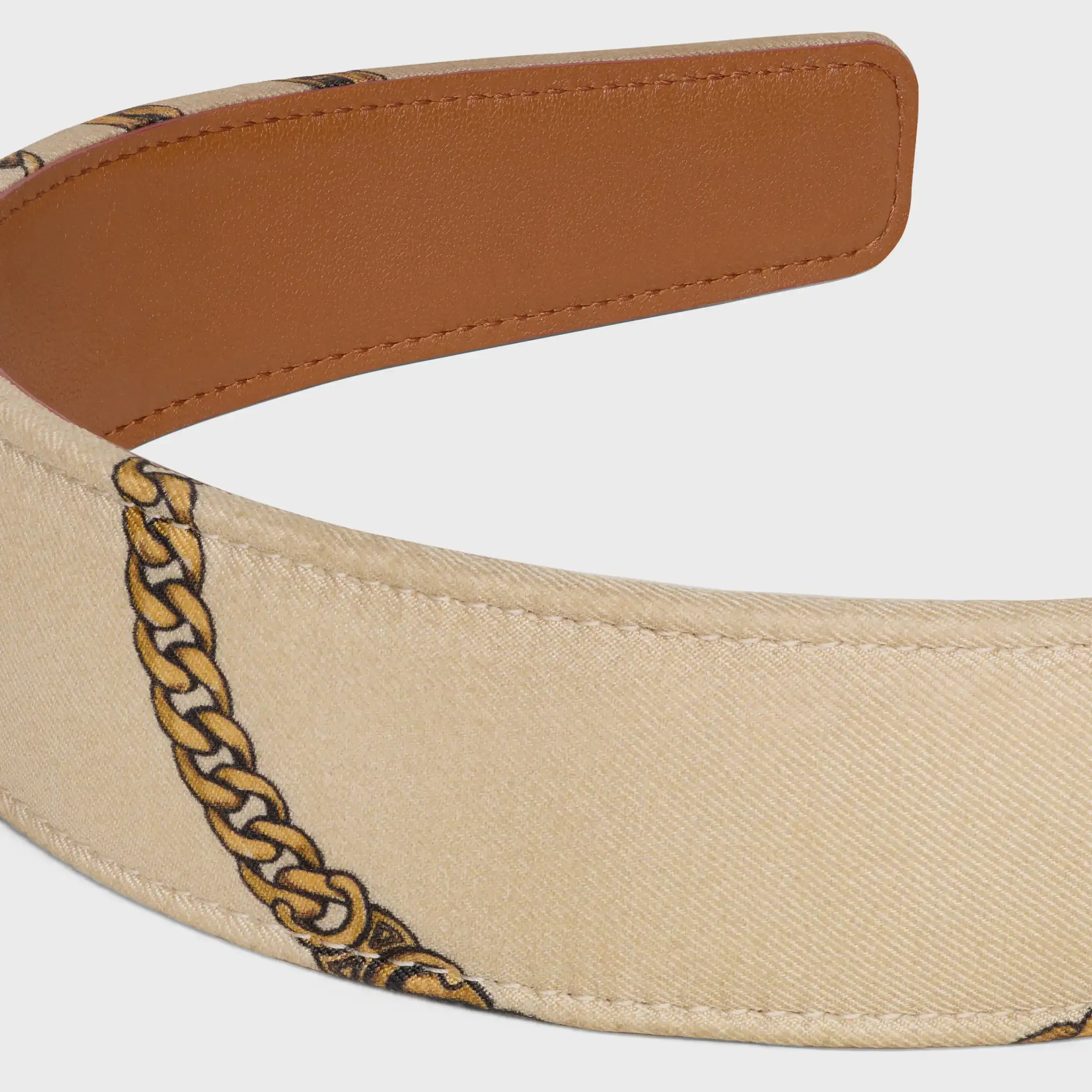 Celine Chains Headband in Silk and Calfskin