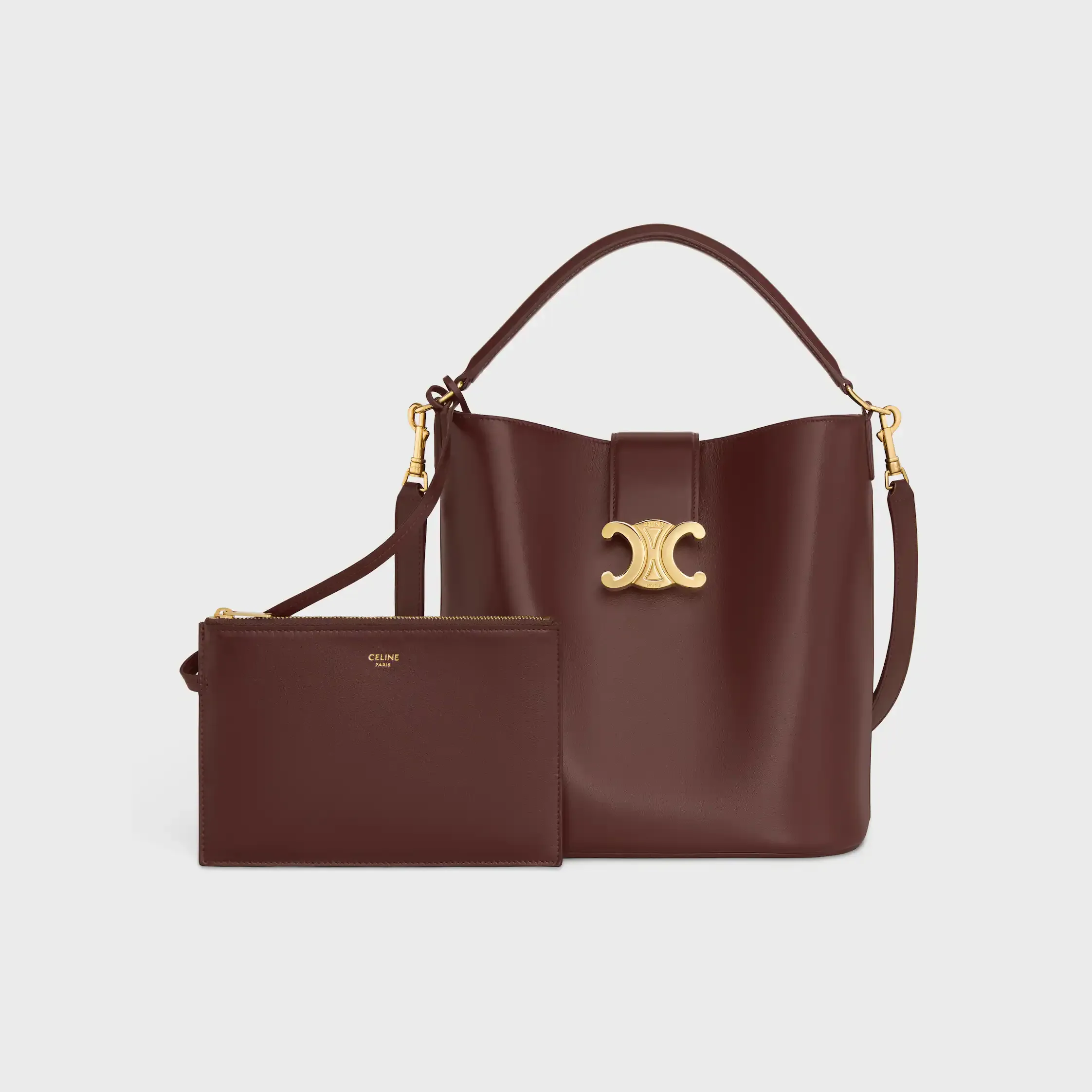 MEDIUM BUCKET LOUISE IN SMOOTH CALFSKIN