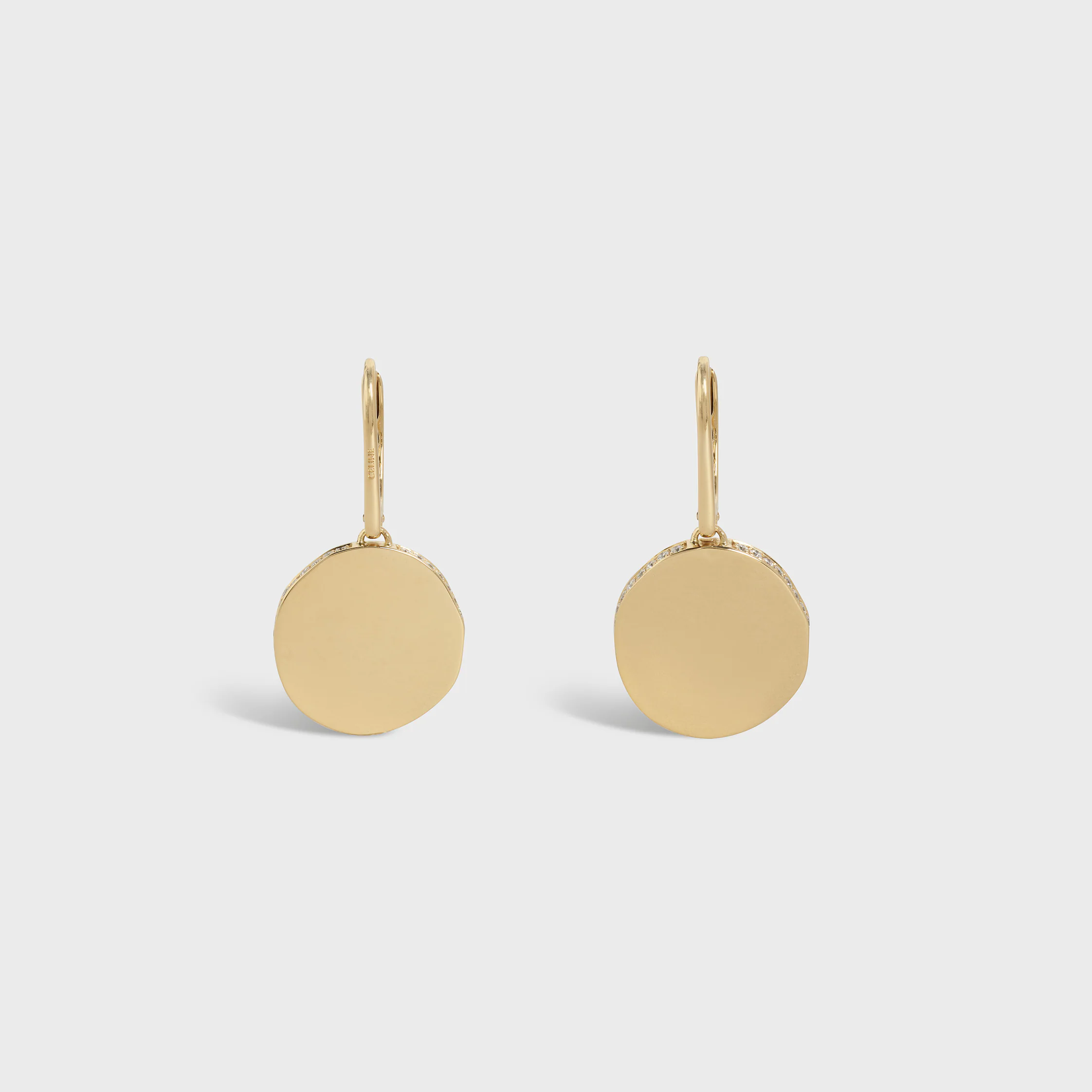 Medaille Celine Earrings in Yellow Gold and Diamonds