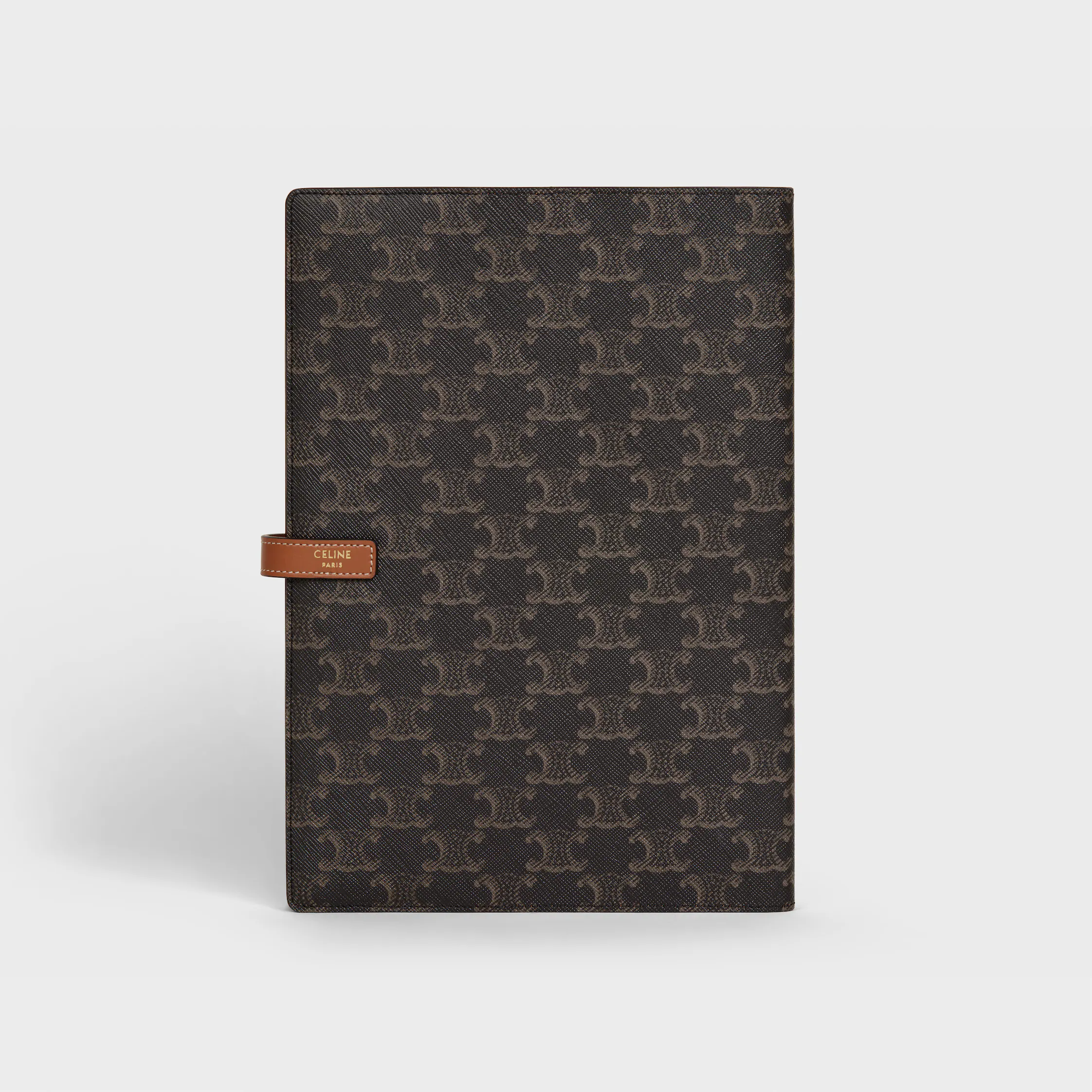 Large notebook cover in triomphe canvas and calfskin
