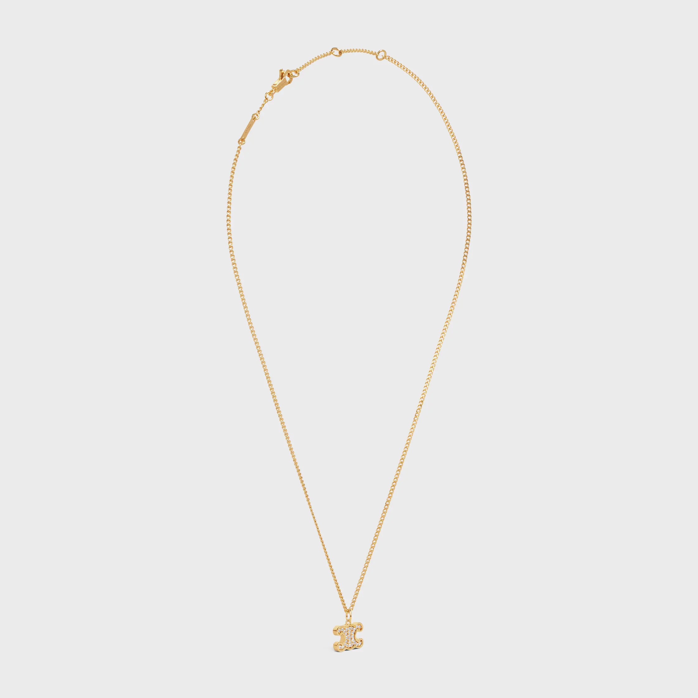 Triomphe Rhinestone Necklace in Brass with Gold Finish and Crystals
