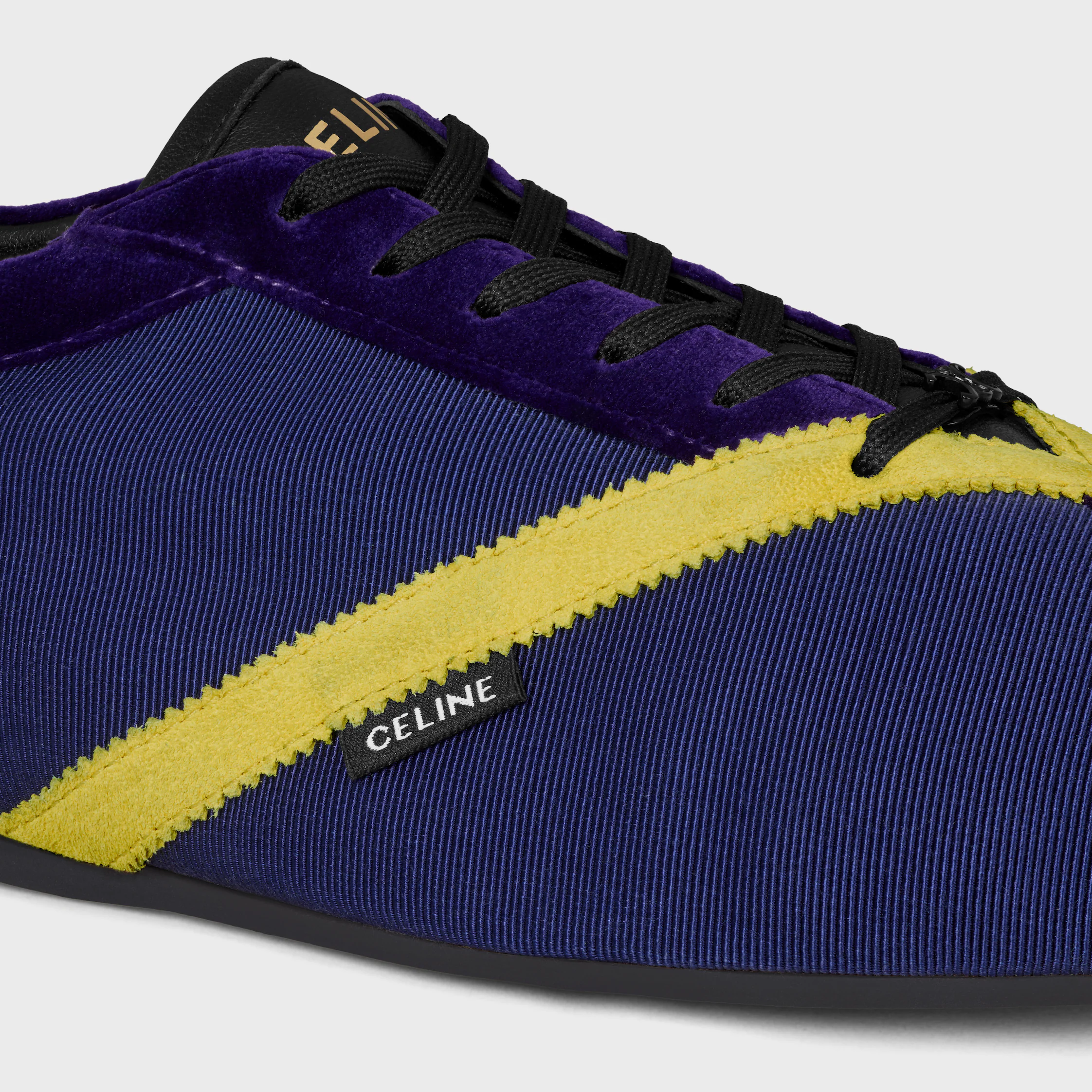 THE FLAT SNEAKER IN GROS GRAIN, VELVET, SUEDE CALFSKIN AND LAMBSKIN