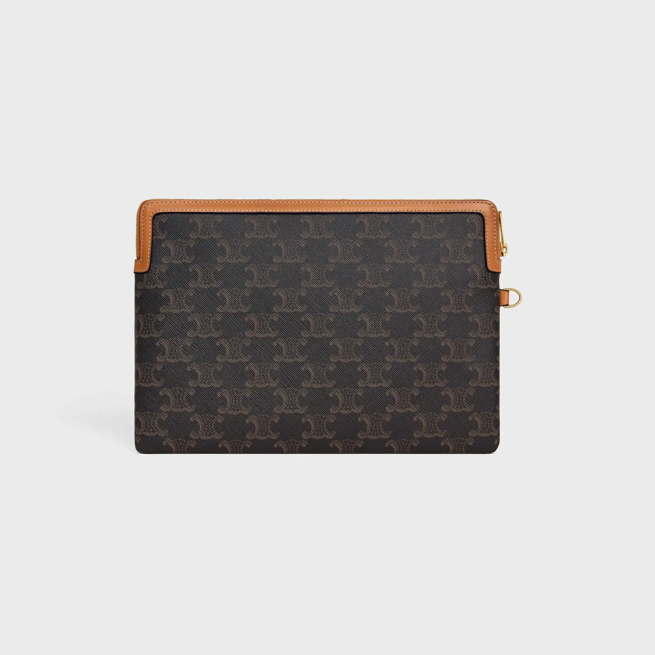 SMALL POUCH WITH STRAP CUIR TRIOMPHE IN TRIOMPHE CANVAS AND CALFSKIN