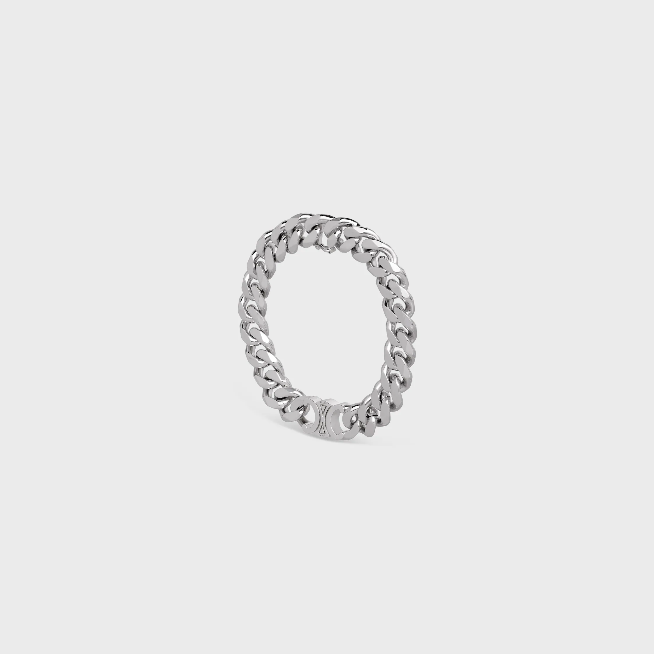 Triomphe Gourmette Bracelet in Brass with Rhodium Finish