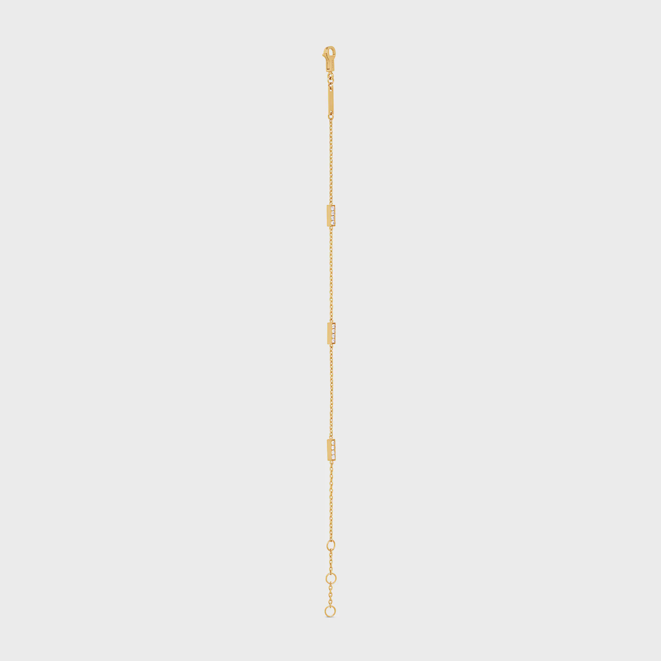 Celine Line Triple Bracelet in Yellow Gold and Diamonds