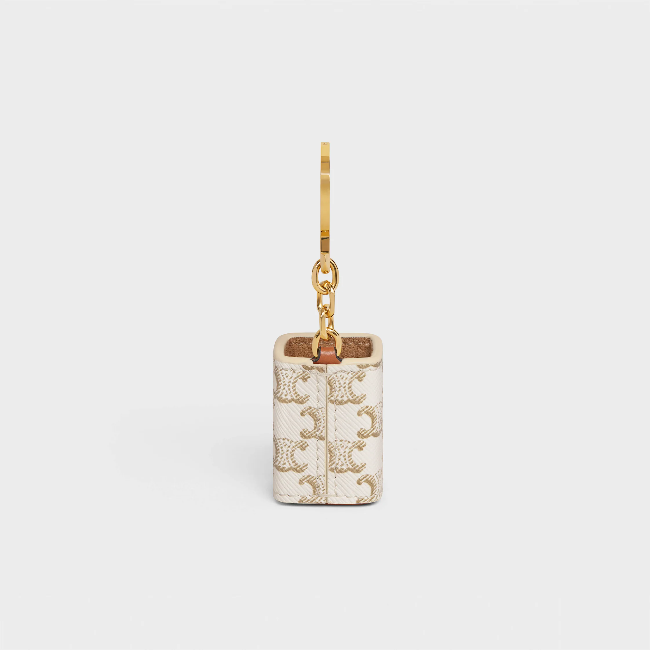 Miniature Perfume Holder Charm in Triomphe Canvas and calfskin