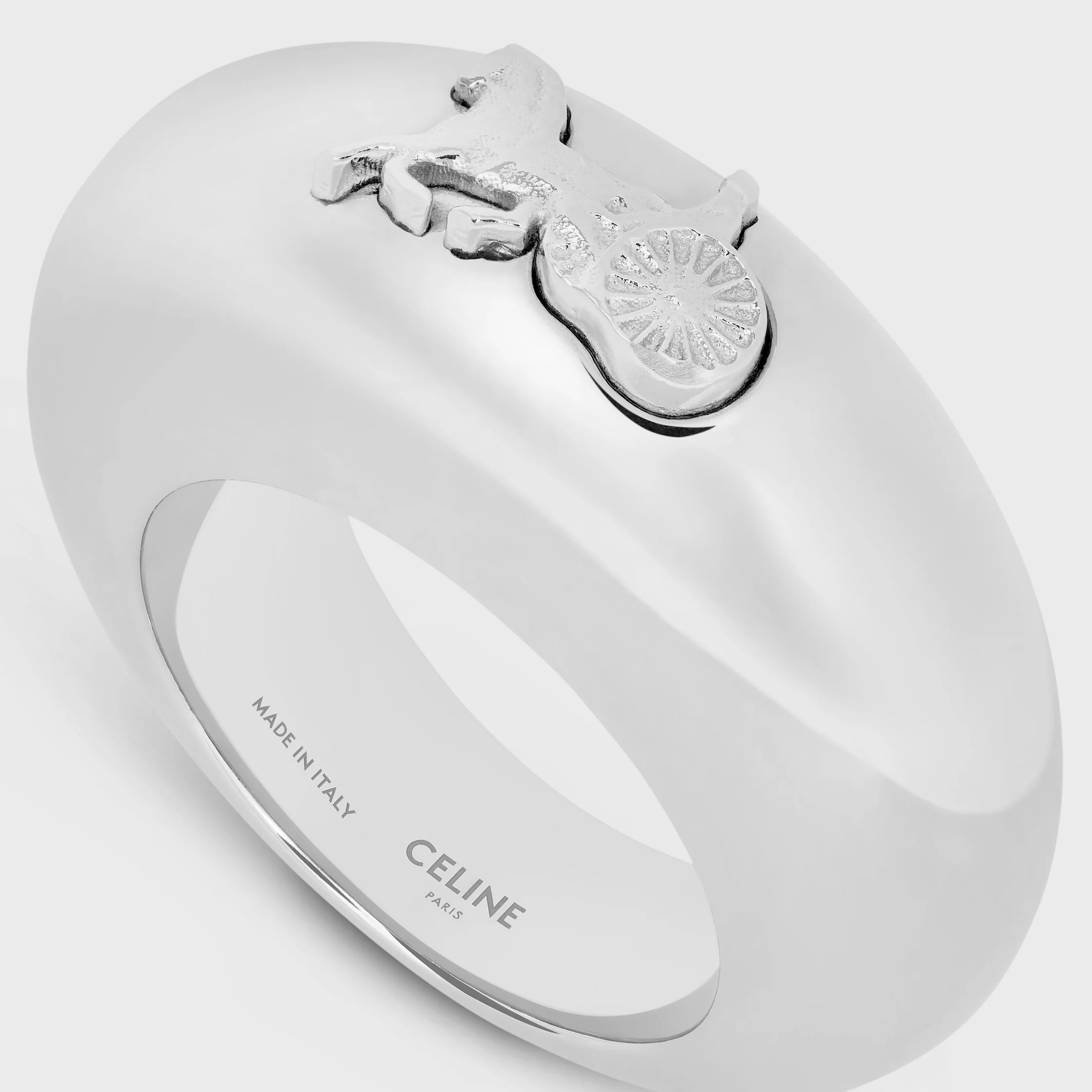 Celine Sulky Ring in Brass with Rhodium Finish