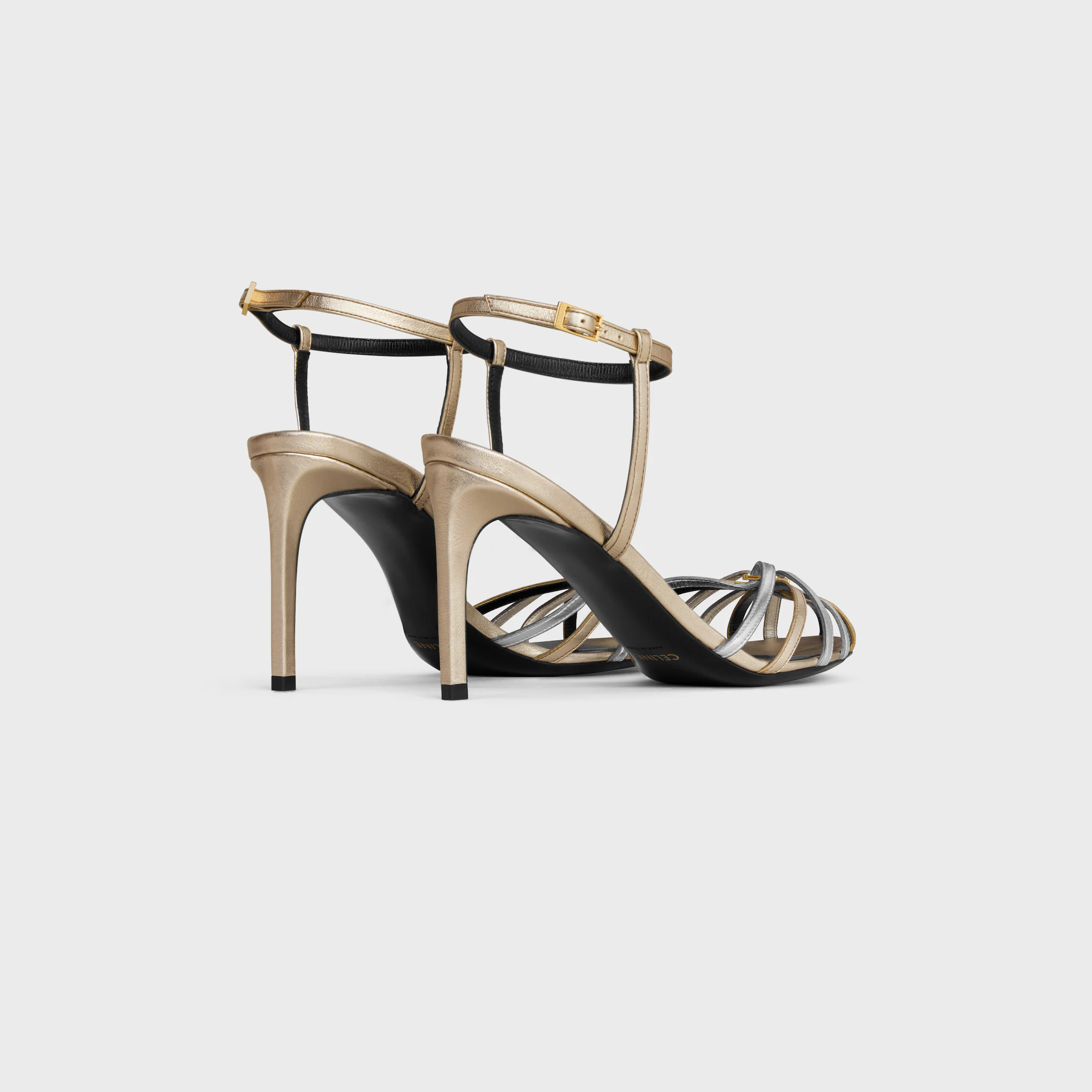 SANDAL TRIOMPHE IN LAMINATED CALFSKIN
