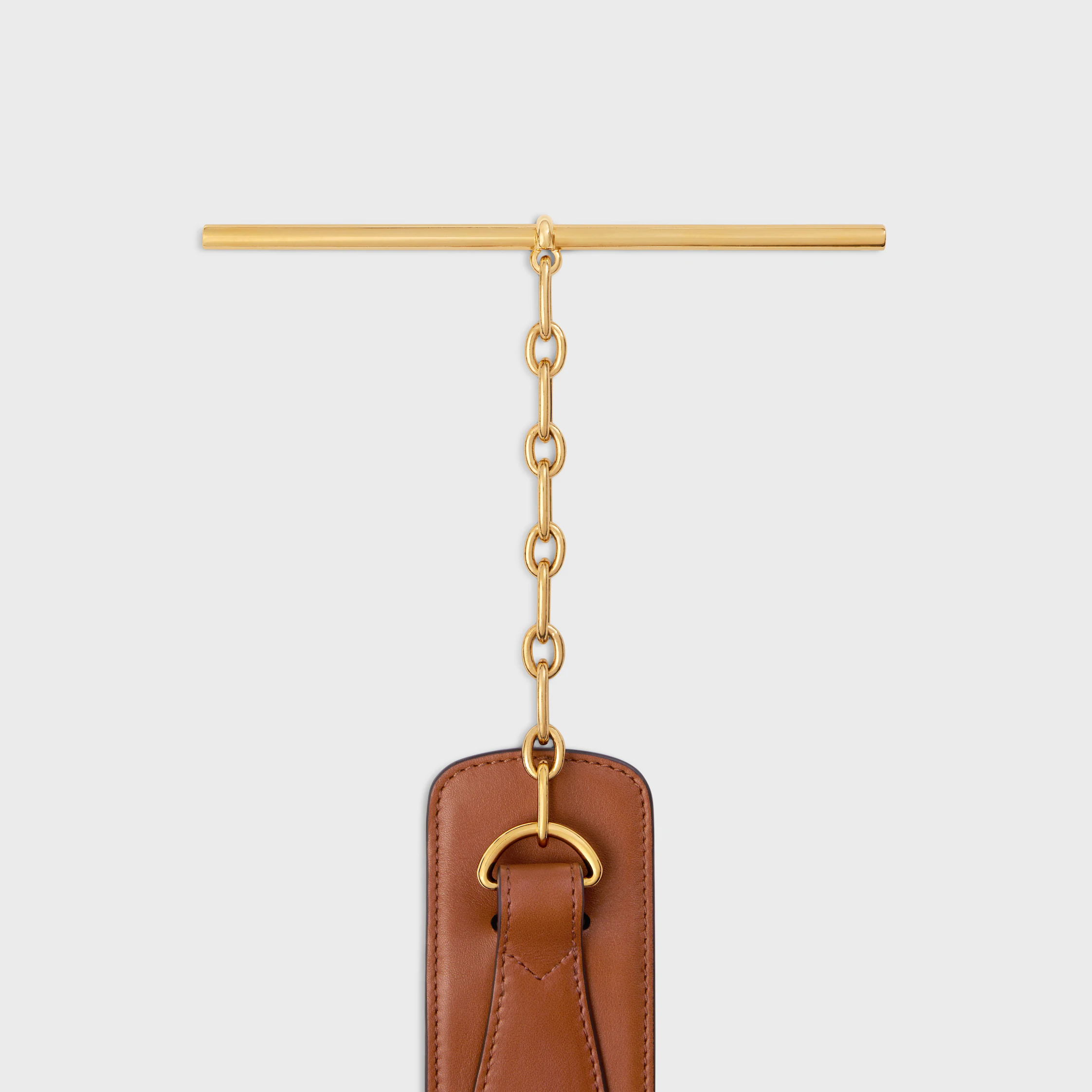 LARGE 50MM CELINE DISC BELT IN SUPPLE NATURAL CALFSKIN