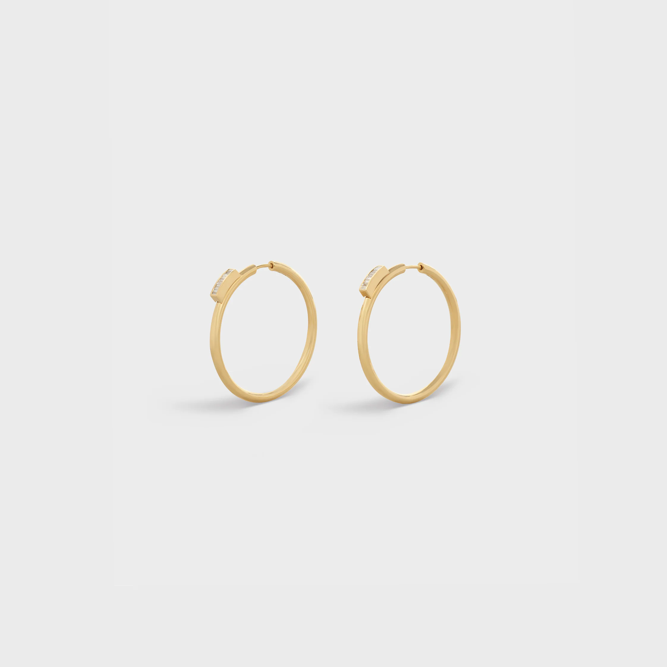 Systeme Large Hoops in Yellow Gold and Diamonds