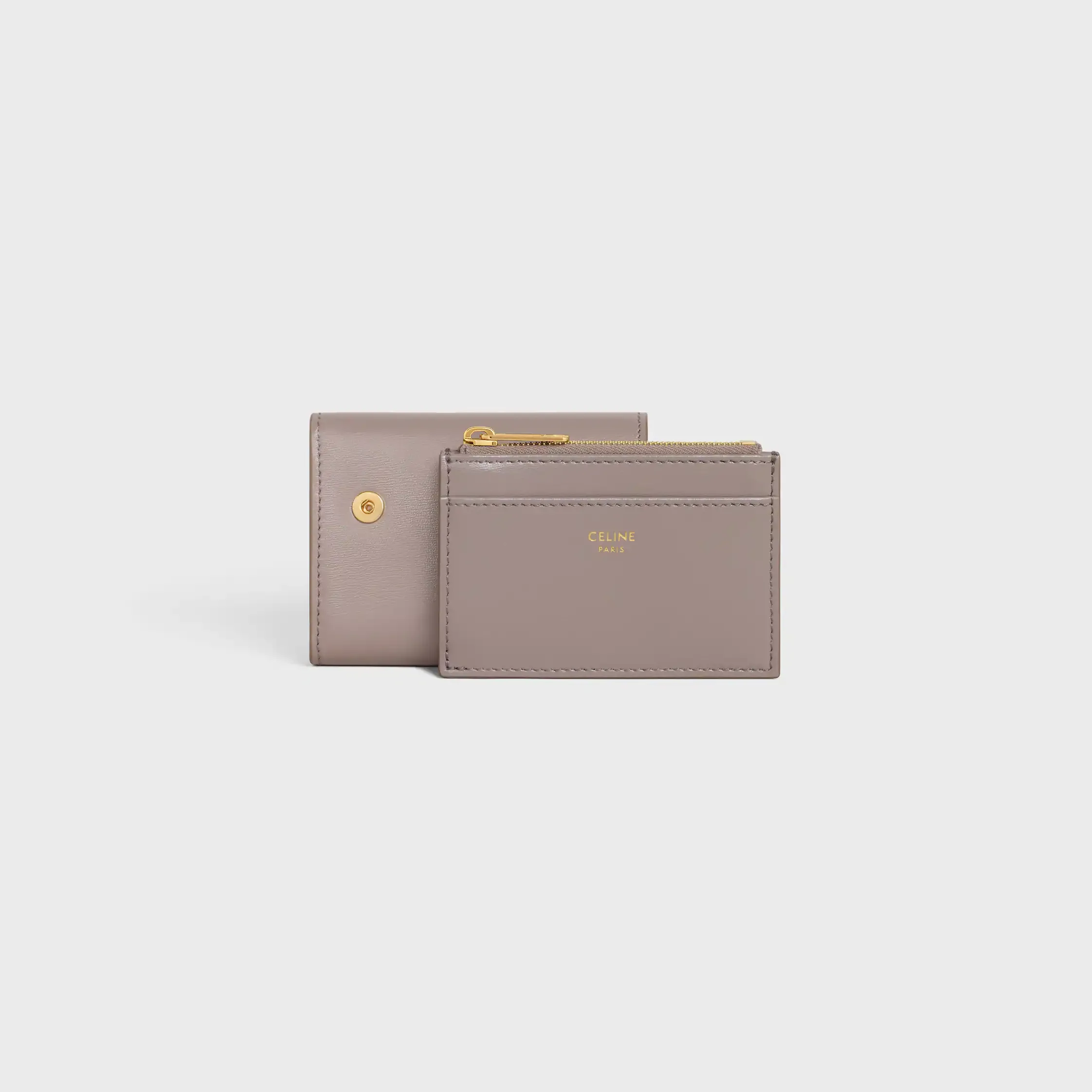 COMPACT WALLET WITH COIN TRIOMPHE IN Shiny calfskin