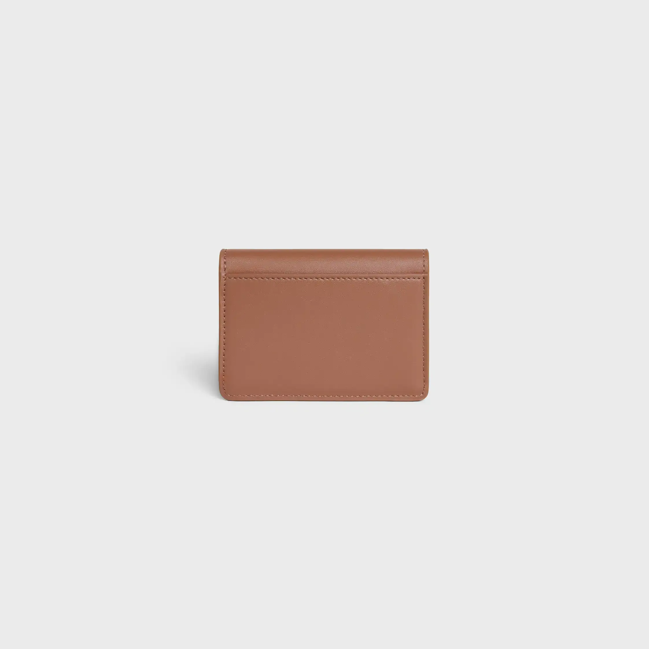CARD HOLDER WITH FLAP TRIOMPHE IN Shiny calfskin