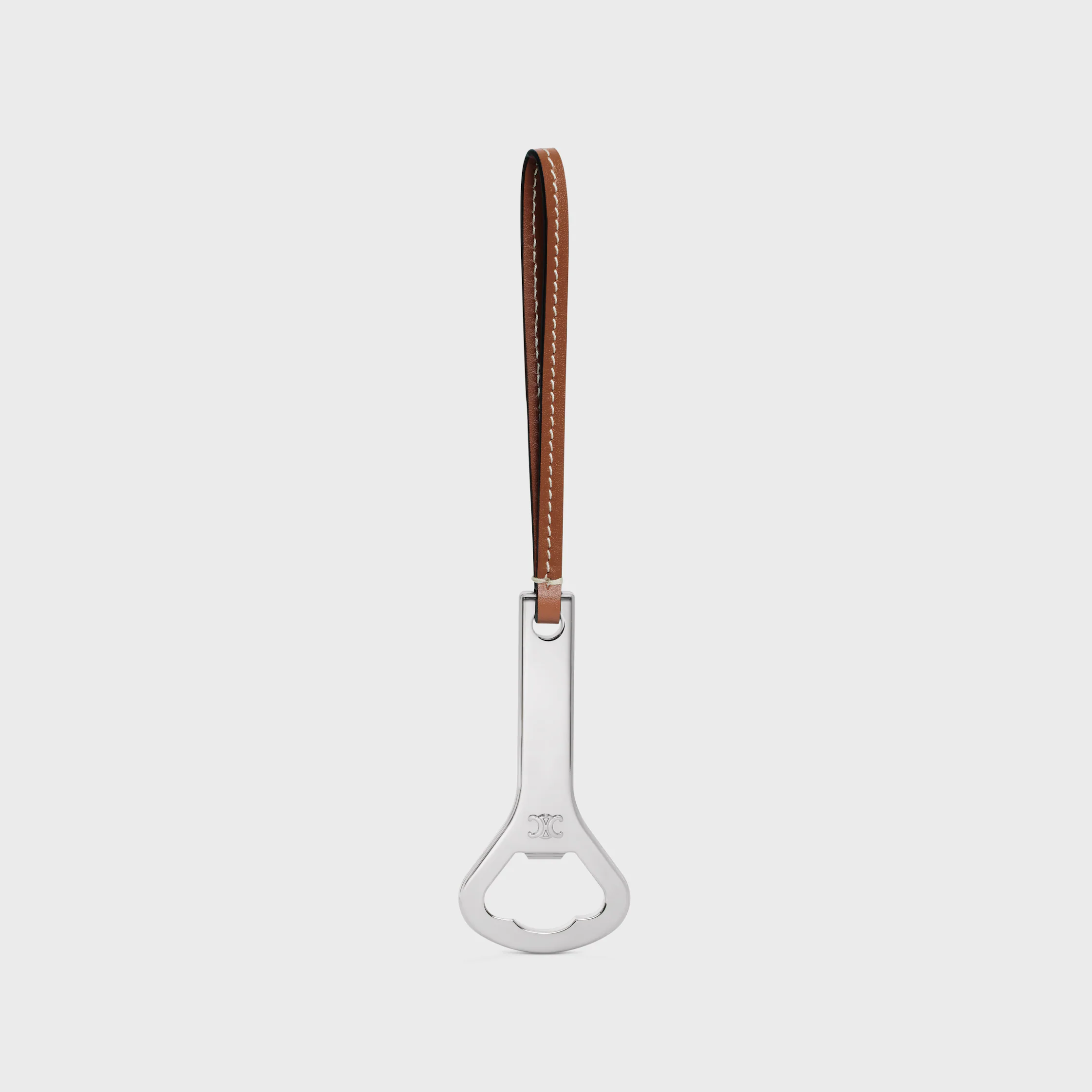 Triomphe Bottle Opener in Steel and calfskin