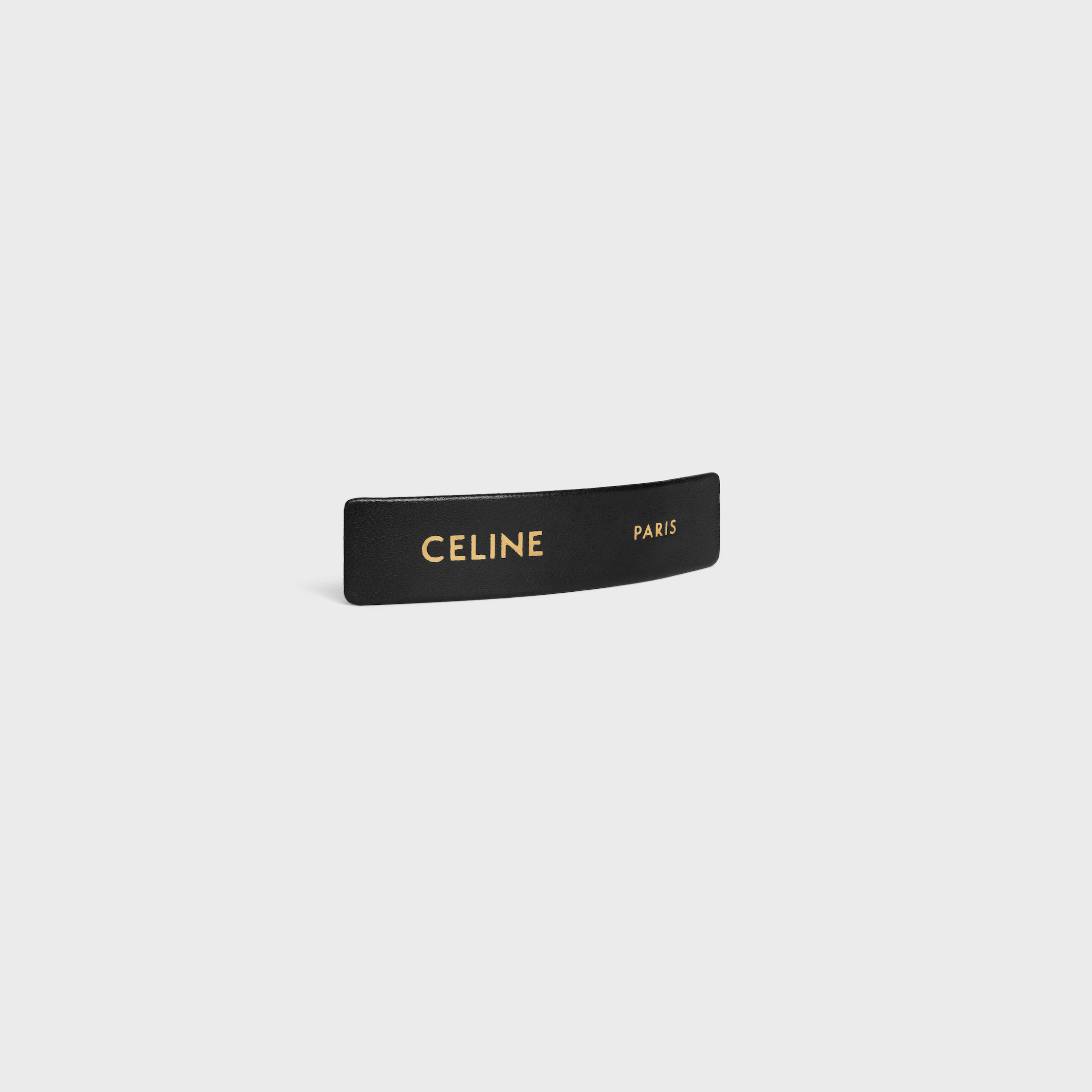 Celine Paris Hair Clip in Lambskin, Brass with Gold Finish and Steel