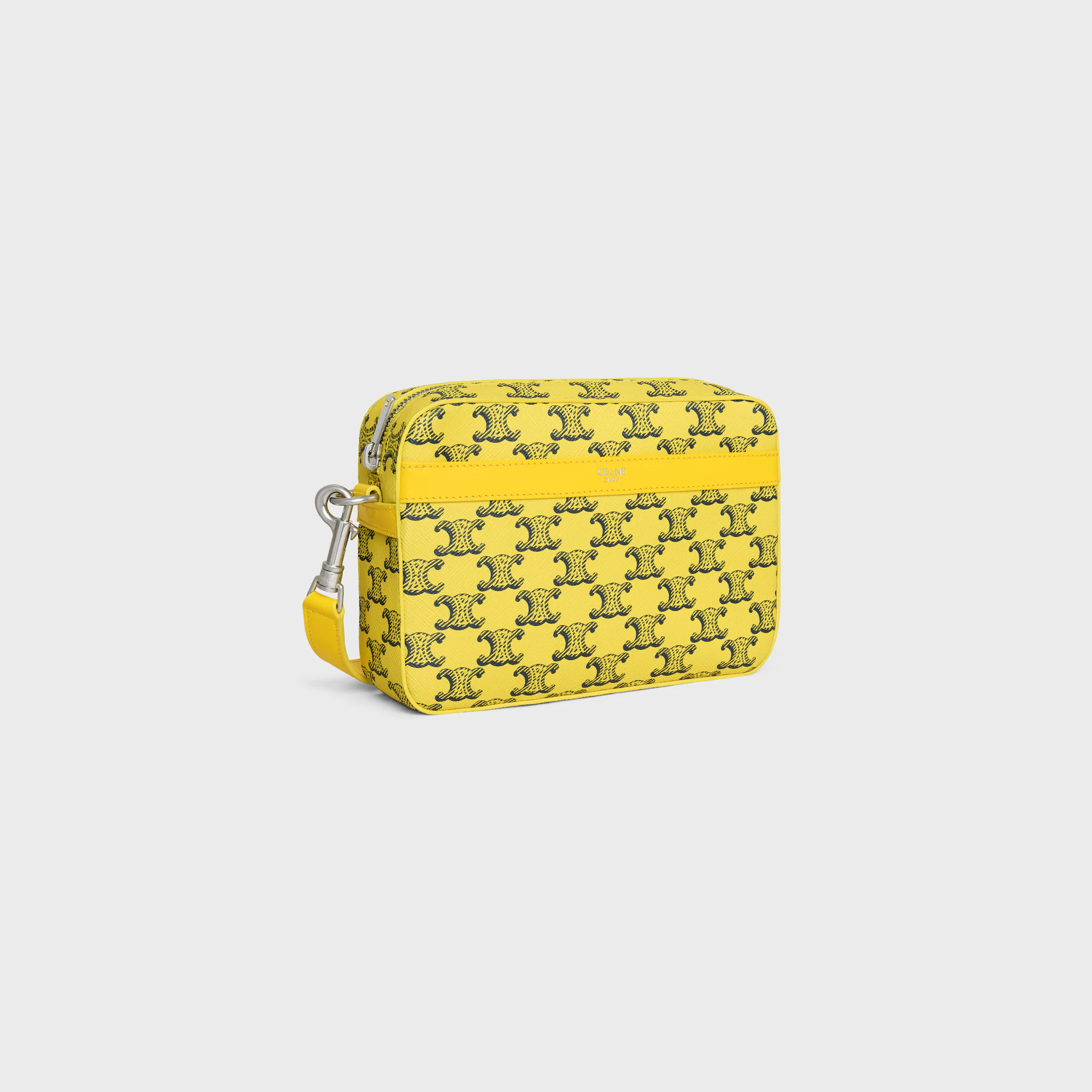 SMALL MESSENGER BAG IN TRIOMPHE CANVAS AND CALFSKIN