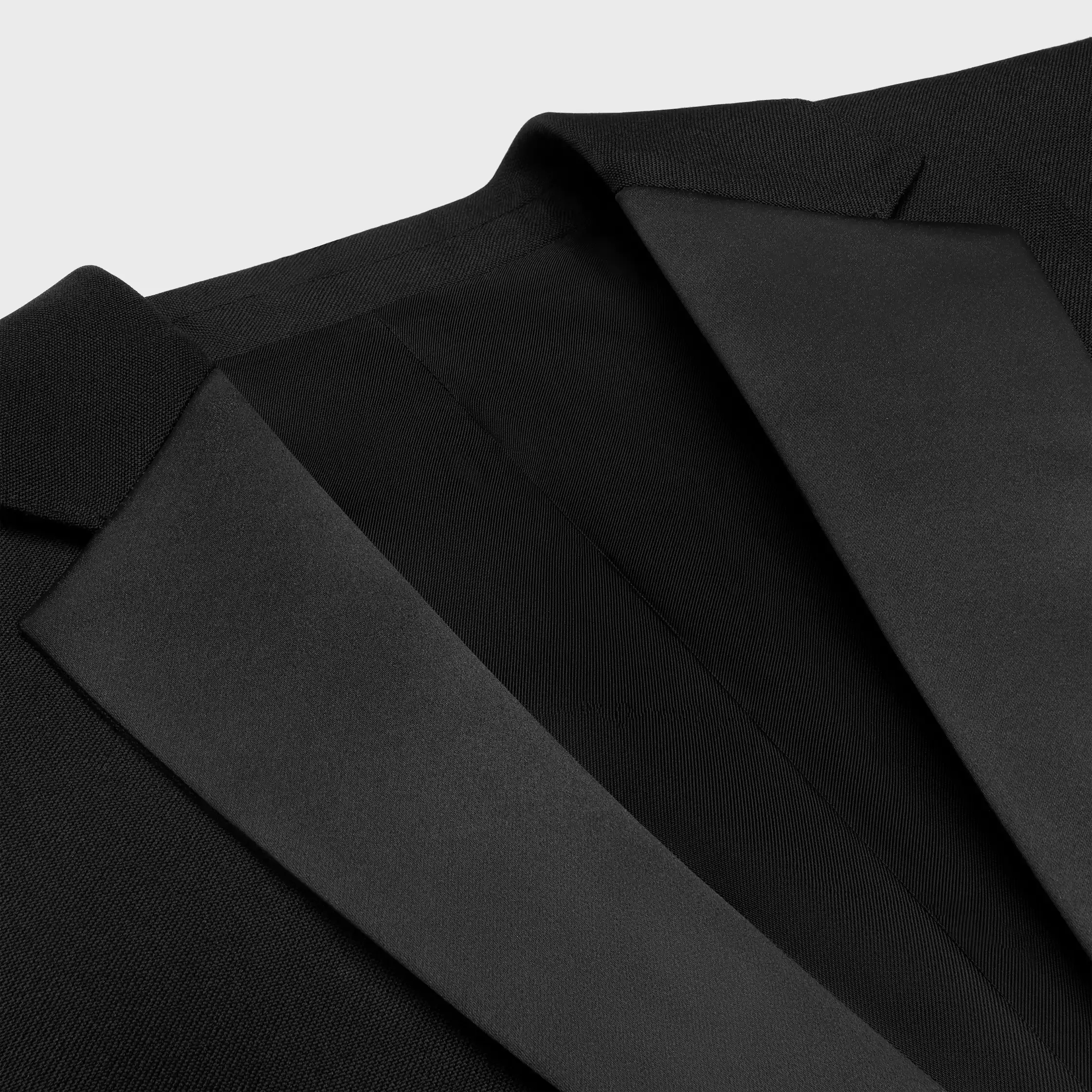 short tux jacket in wool and mohair