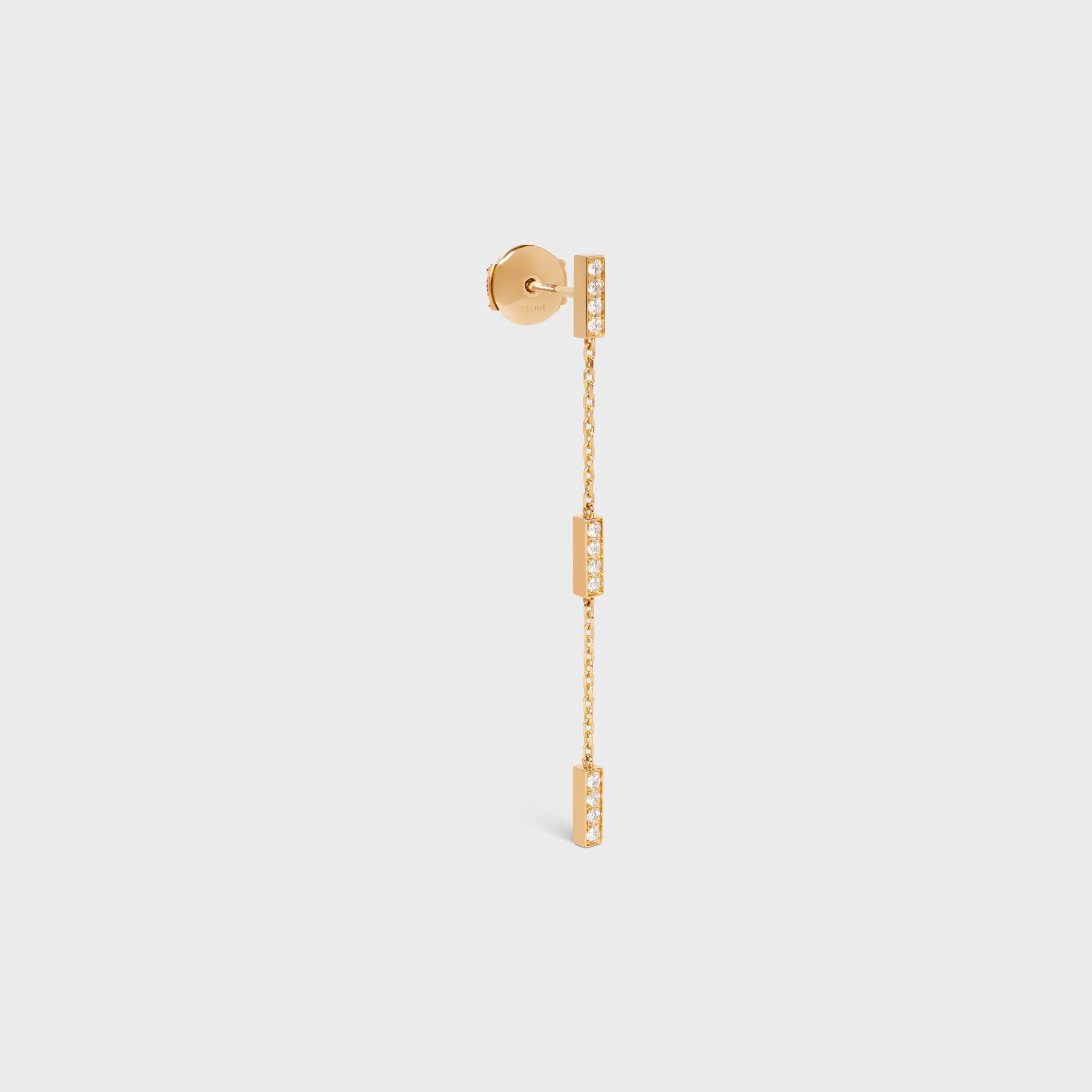 Celine Line Triple Earring in Yellow Gold and Diamonds
